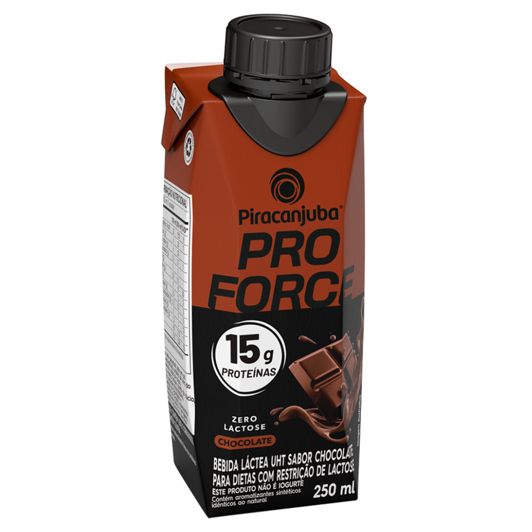 Bebida Láctea UHT Chocolate Zero Lactose Piracanjuba ProForce Caixa 250ml