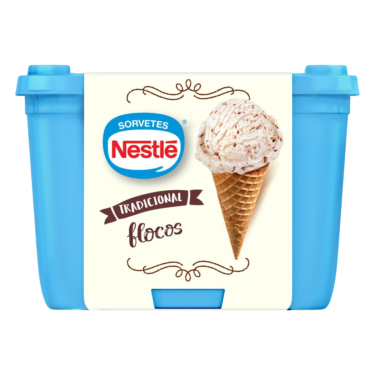 Sorvete Flocos Tradicional Nestl&eacute; Pote 1,5l