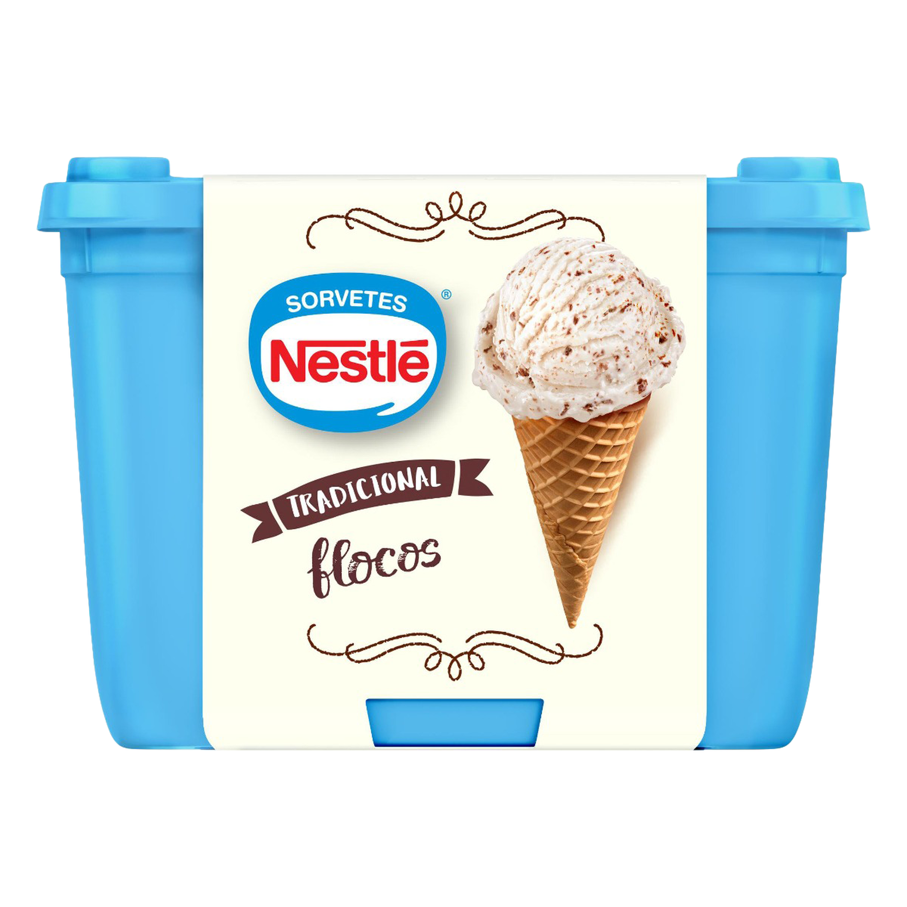 Sorvete Flocos Tradicional Nestl&eacute; Pote 1,5l