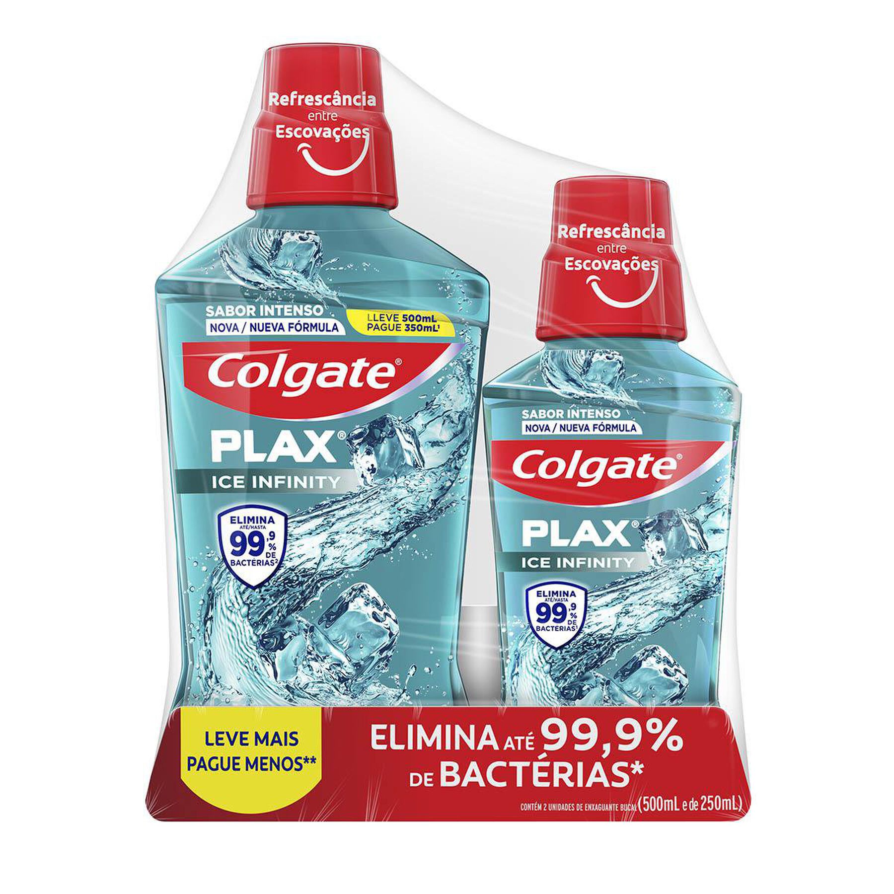 Enxaguante Bucal Zero &Aacute;lcool Ice Infinity Colgate Plax - Embalagem Leve 500ml Pague 350ml + 250ml