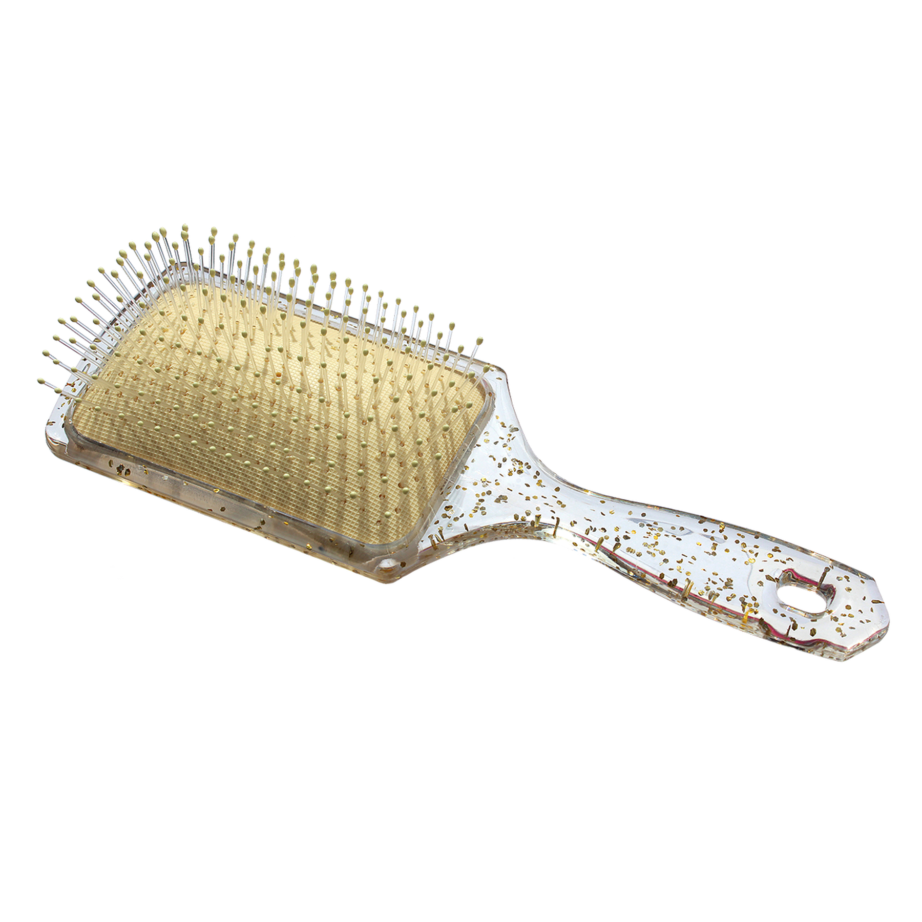 Escova para Cabelo Quadrada Glitter Transparente Corpus - Sortida