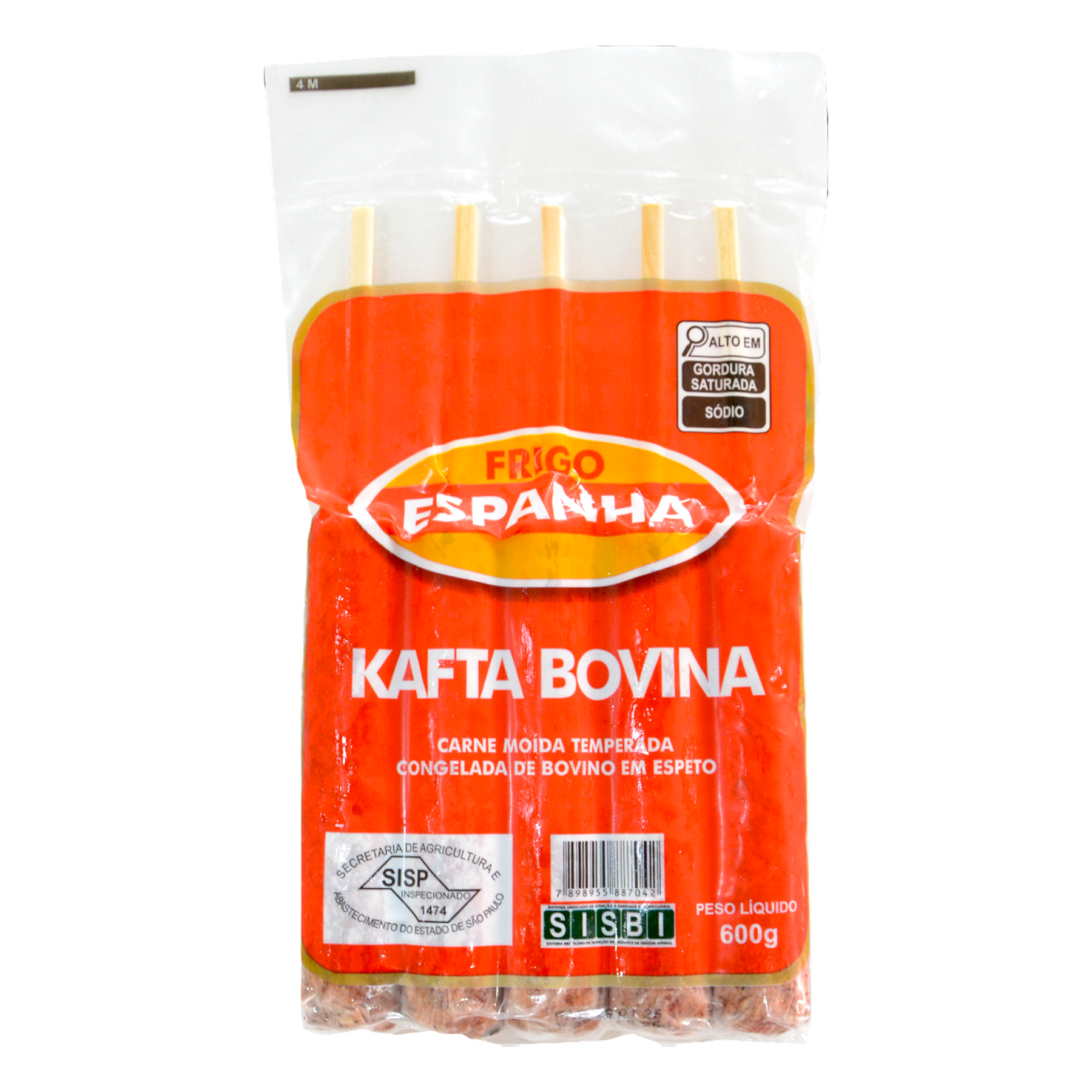 Espetinho de Kafta Bovina Congelada Espanha Pacote 600g