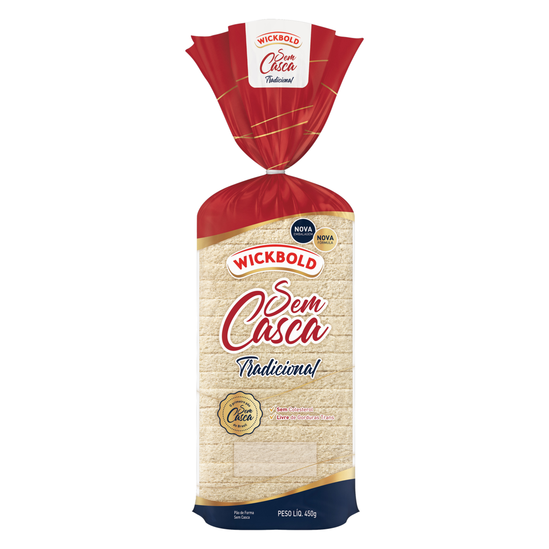 Pão de Forma sem Casca Tradicional Wickbold Pacote 450g