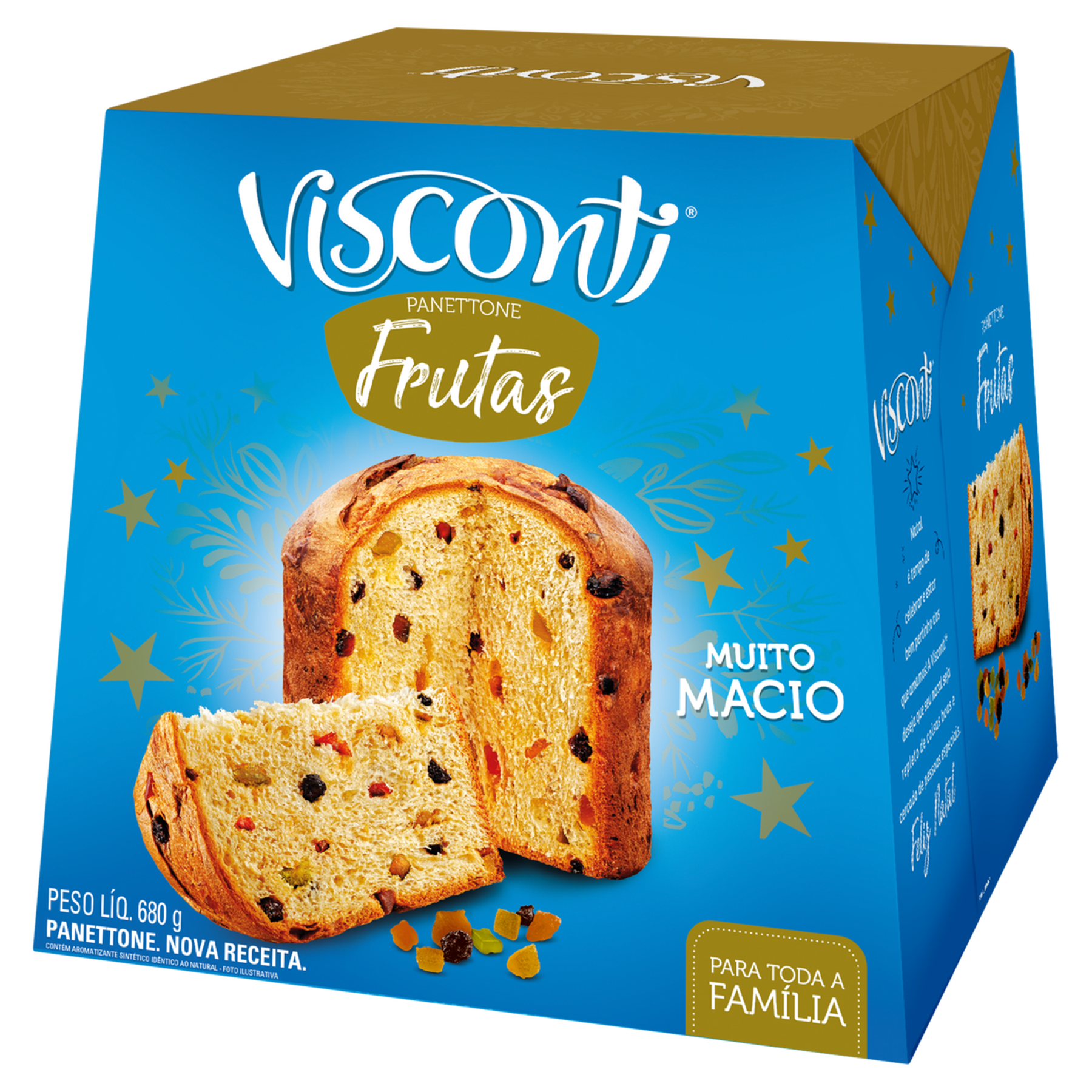 Panettone Frutas Visconti Caixa 680g