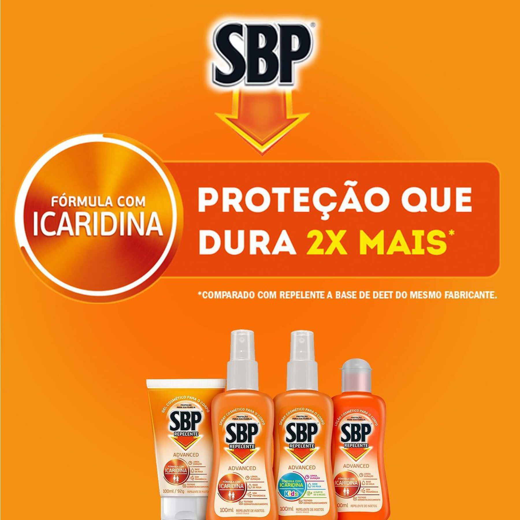 Repelente Loção sem Fragrância SBP Advanced Squeeze 175ml - Embalagem Grátis 75ml