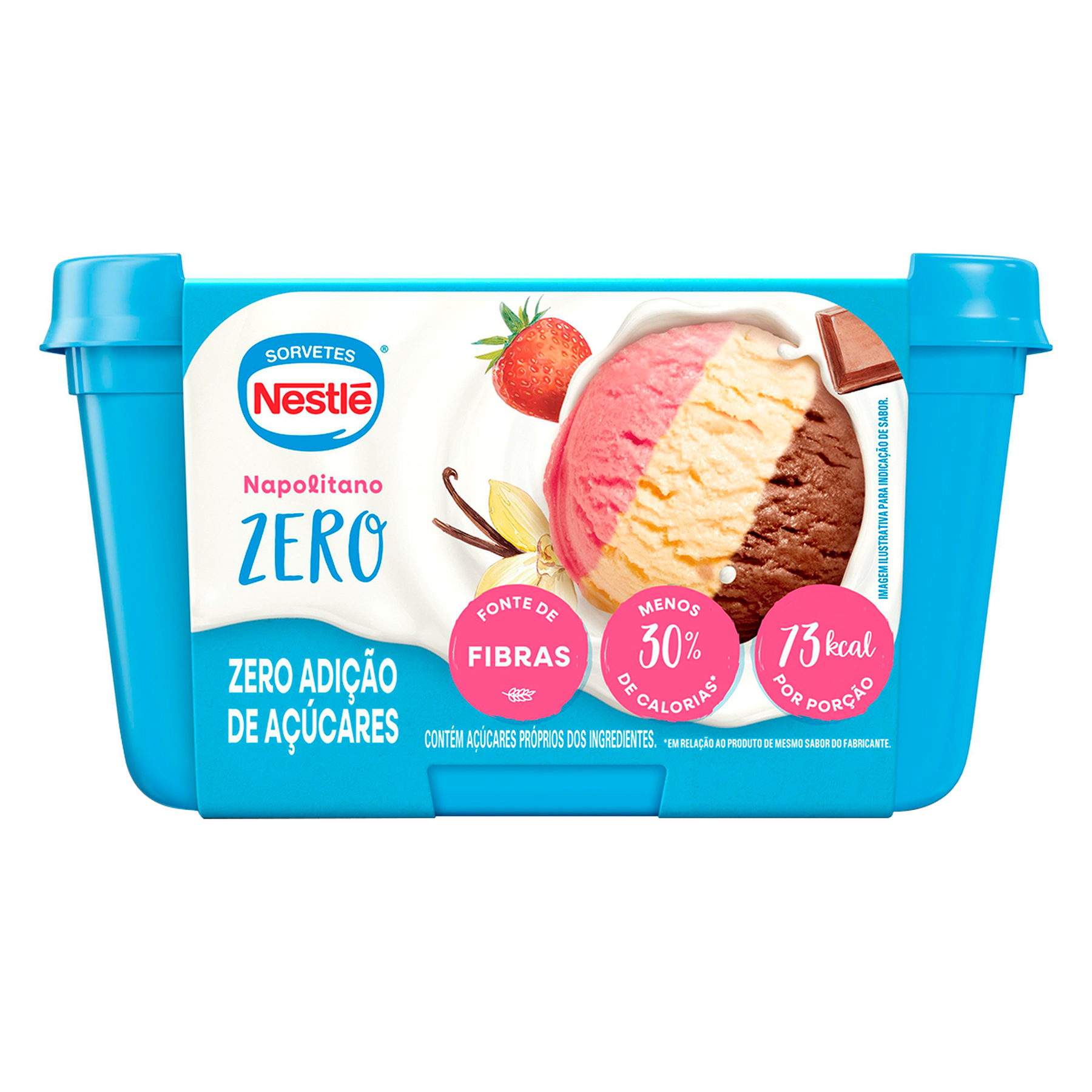 Sorvete Napolitano Zero Nestl&eacute; Pote 450g