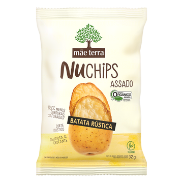 Chips de Batata Rústica Orgânico NuChips Mãe Terra Pacote 32g