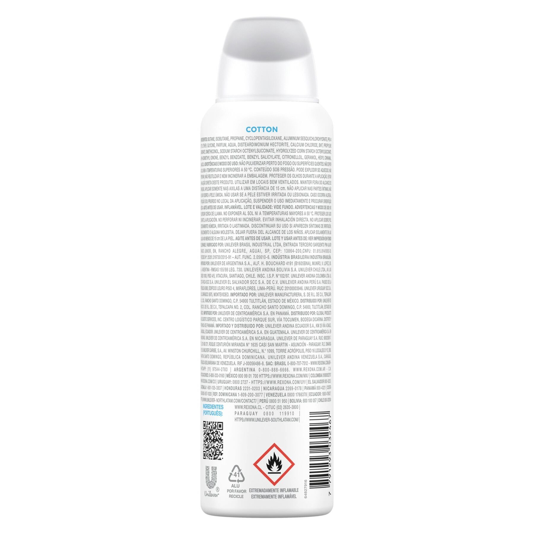 Desodorante Rexona Feminino Cotton Dry 150ml