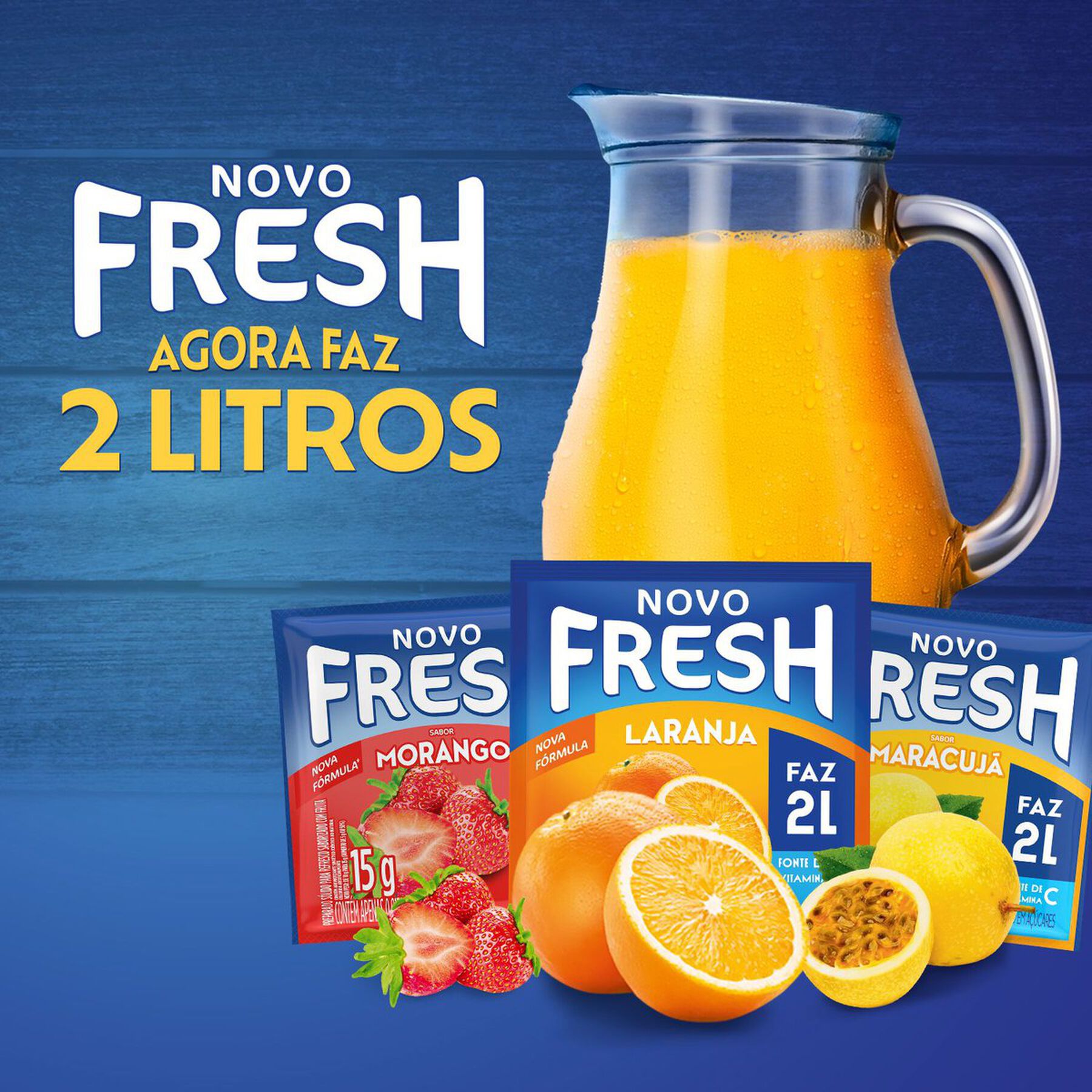Refresco em Pó Abacaxi Fresh Pacote 15g