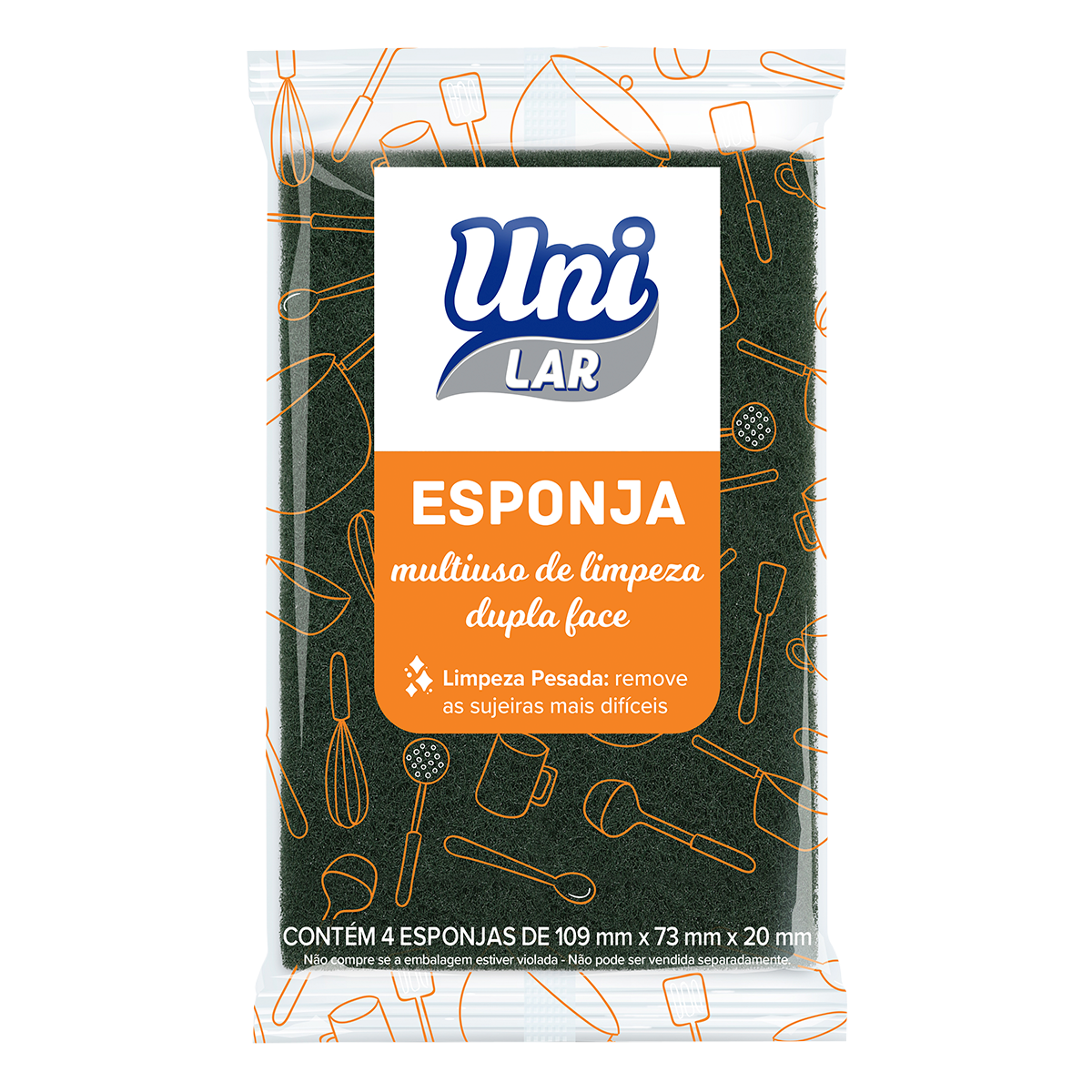 Esponja Multiuso Dupla Face Uni Lar Pacote C/4 Unidades