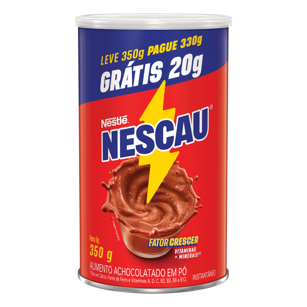 Achocolatado em P&oacute; Nescau Lata 350g - Embalagem Leve 350g Pague 330g