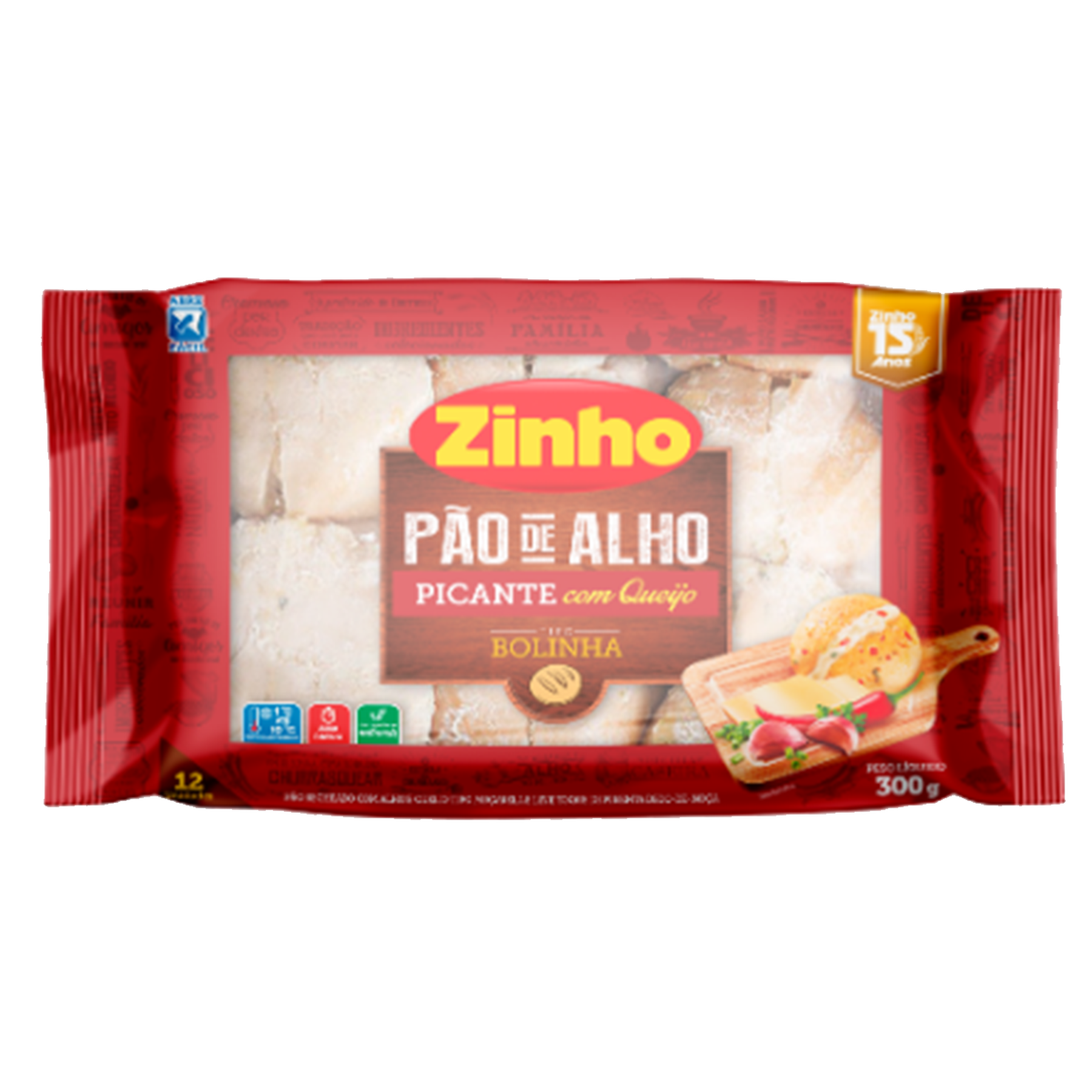 Pão de Alho Bolinha Picante com Queijo Zinho Pacote 300g