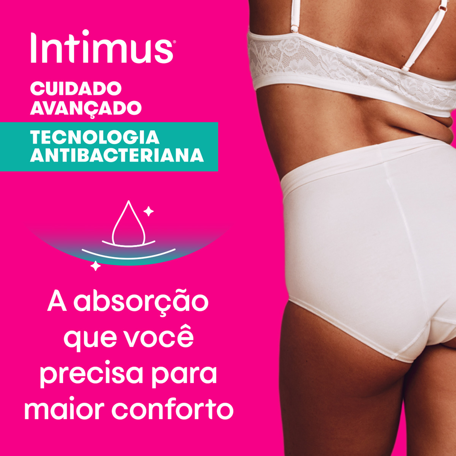 Absorvente com Abas Antibacteriano Ultrafino Intimus Pacote 28 Unidades Leve Mais Pague Menos