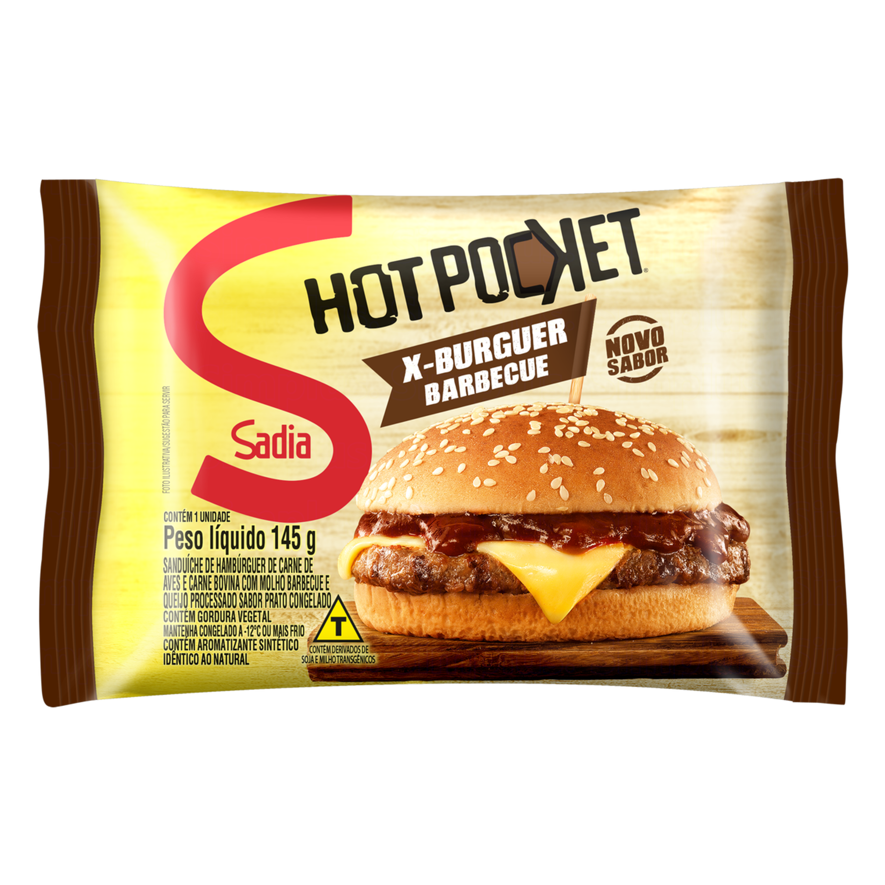 Sanduíche Hot Pocket X-Burguer Barbecue Sadia Pacote 145g