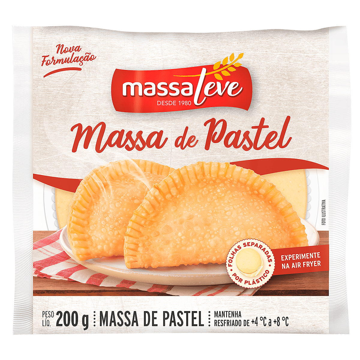 Massa de Pastel Massa Leve 200g