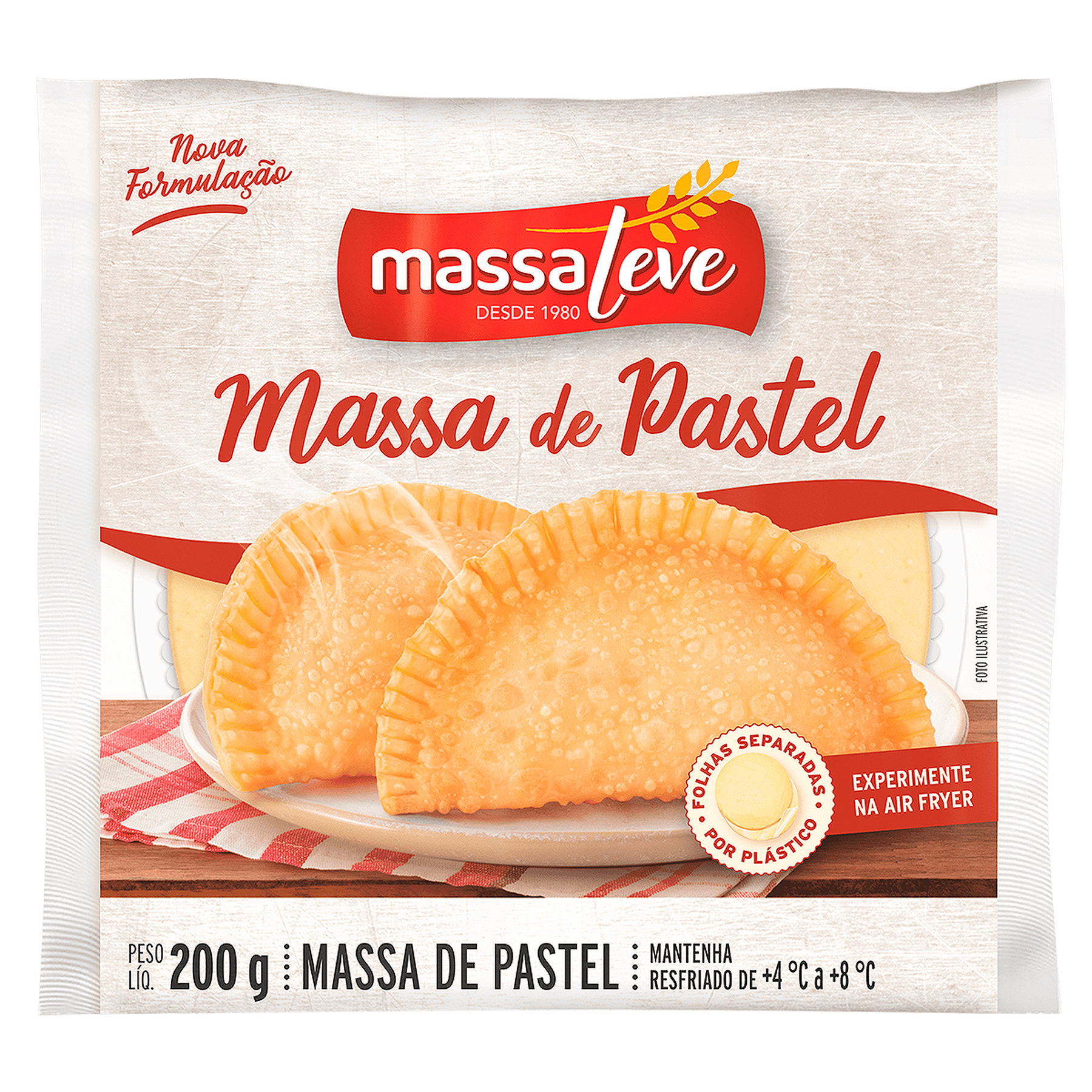 Massa de Pastel Massa Leve 200g