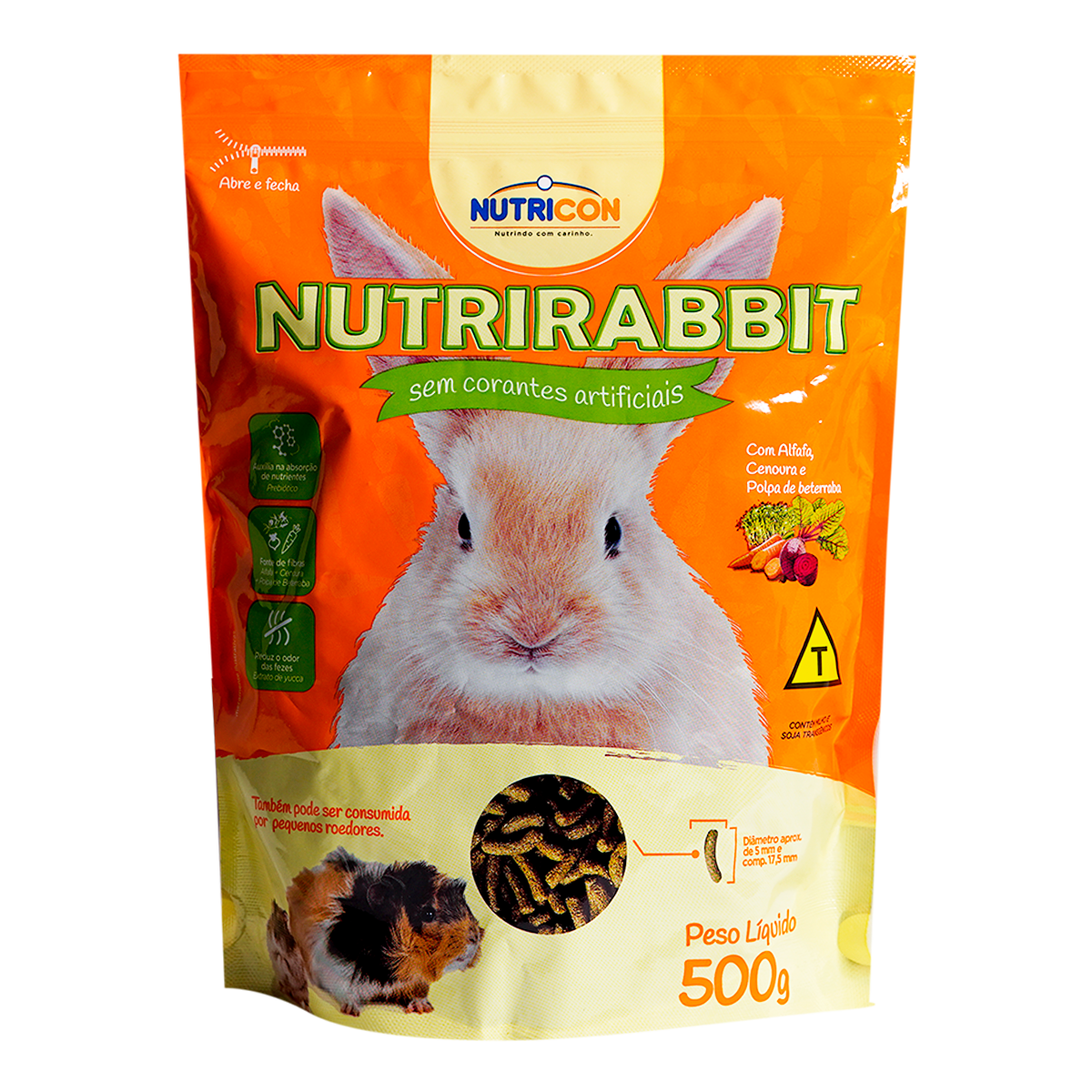 Ra&ccedil;&atilde;o Nutrirabbit Nutricon Sach&ecirc; 500g