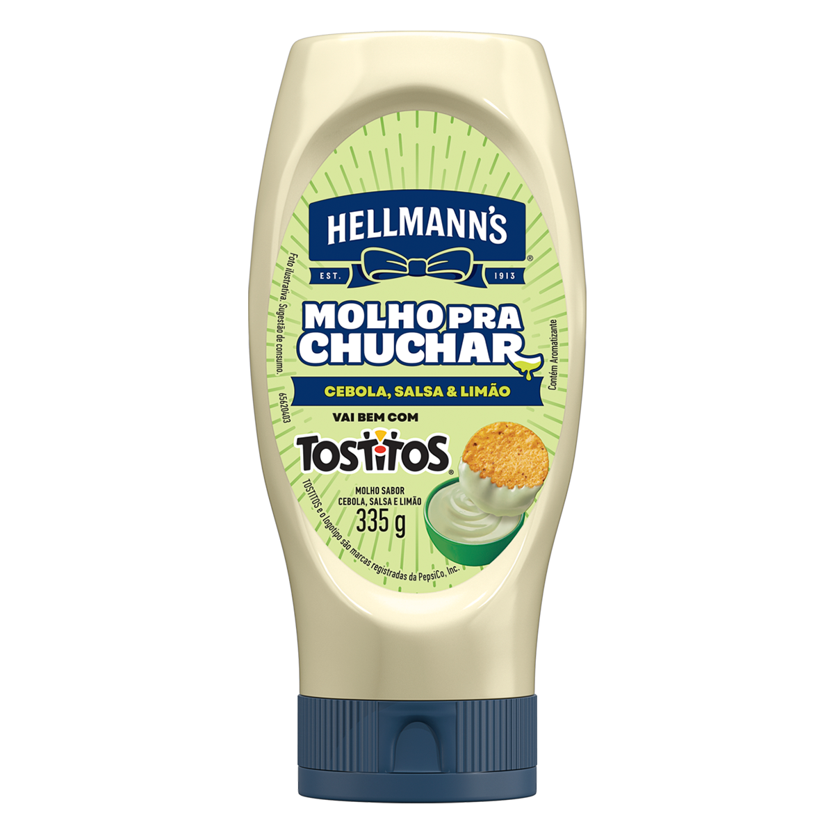 Molho para Chuchar sabor Cebola, Salsa e Lim&atilde;o Hellmann's Squeeze 335g