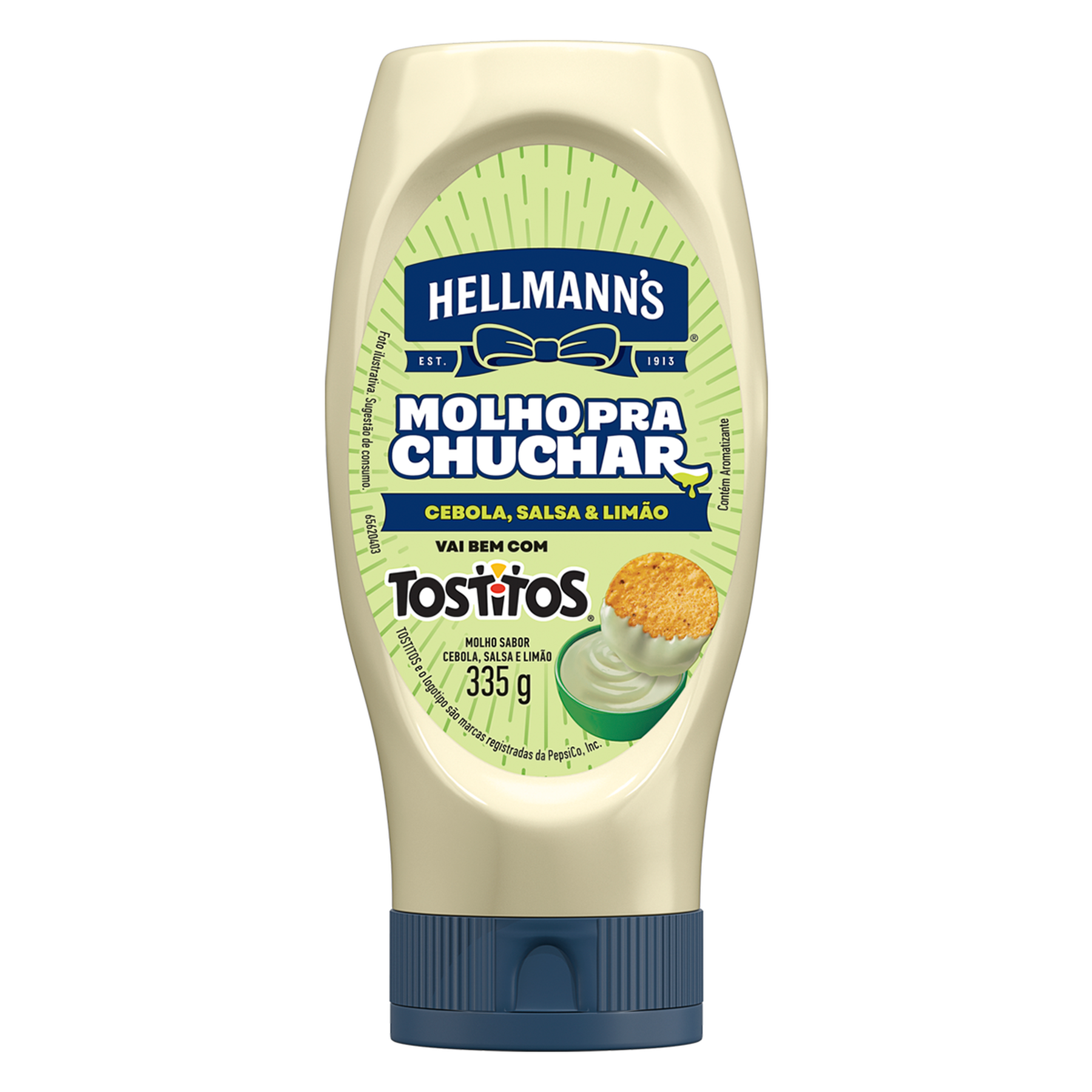 Molho para Chuchar sabor Cebola, Salsa e Lim&atilde;o Hellmann's Squeeze 335g