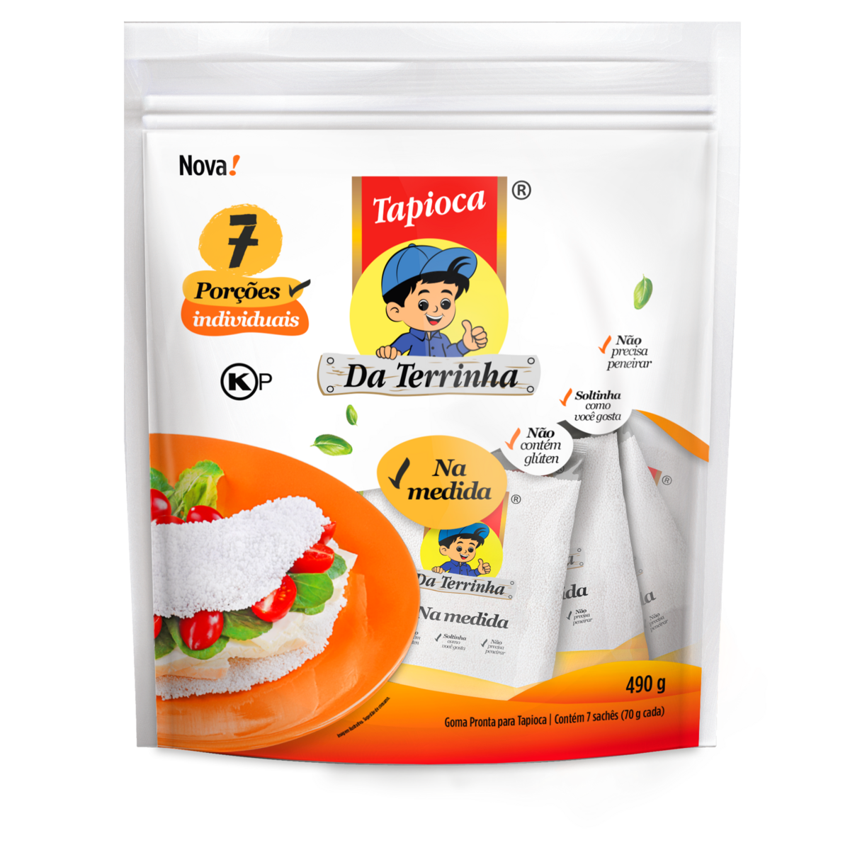 Tapioca Da Terrinha Pouch 490g C/7 Unidades