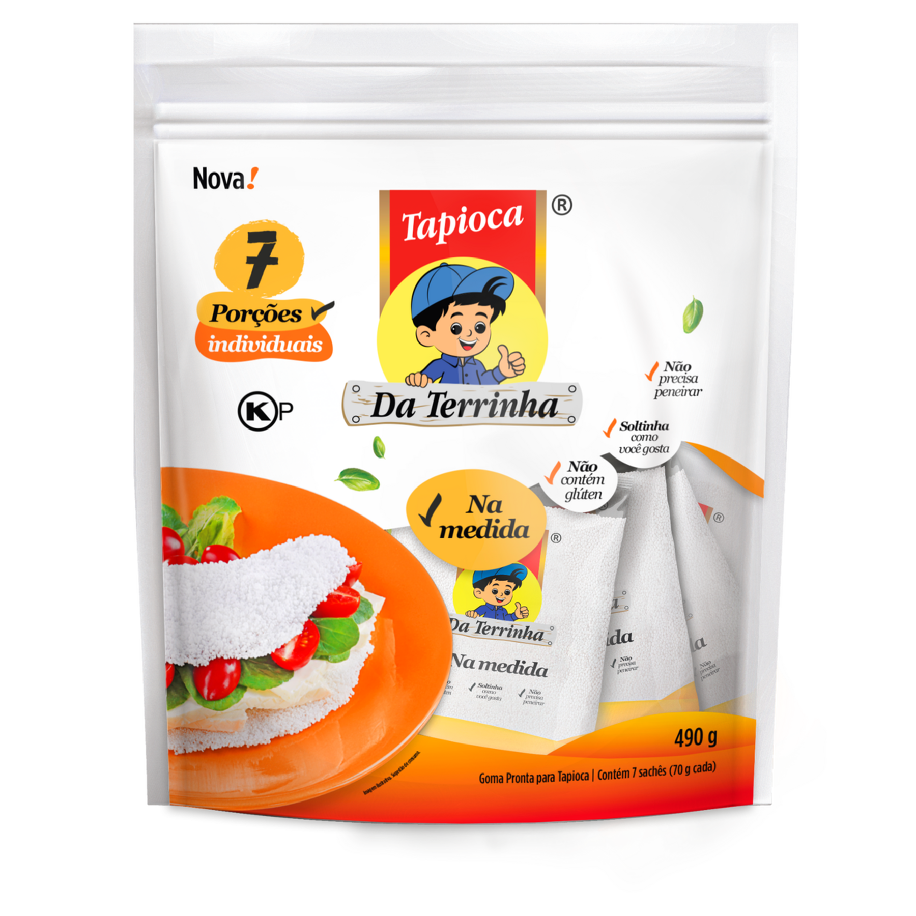 Tapioca Da Terrinha Pouch 490g C/7 Unidades