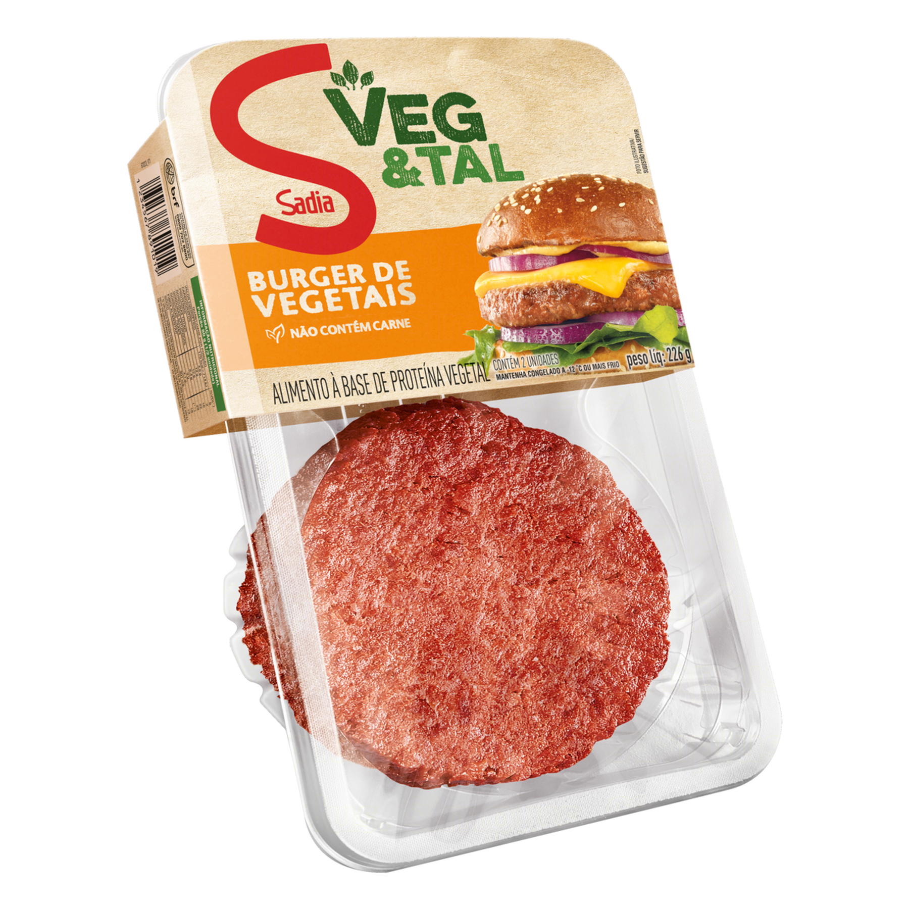 Hamb&uacute;rguer Vegetal Sadia Veg & Tal Bandeja 226g 2 Unidades