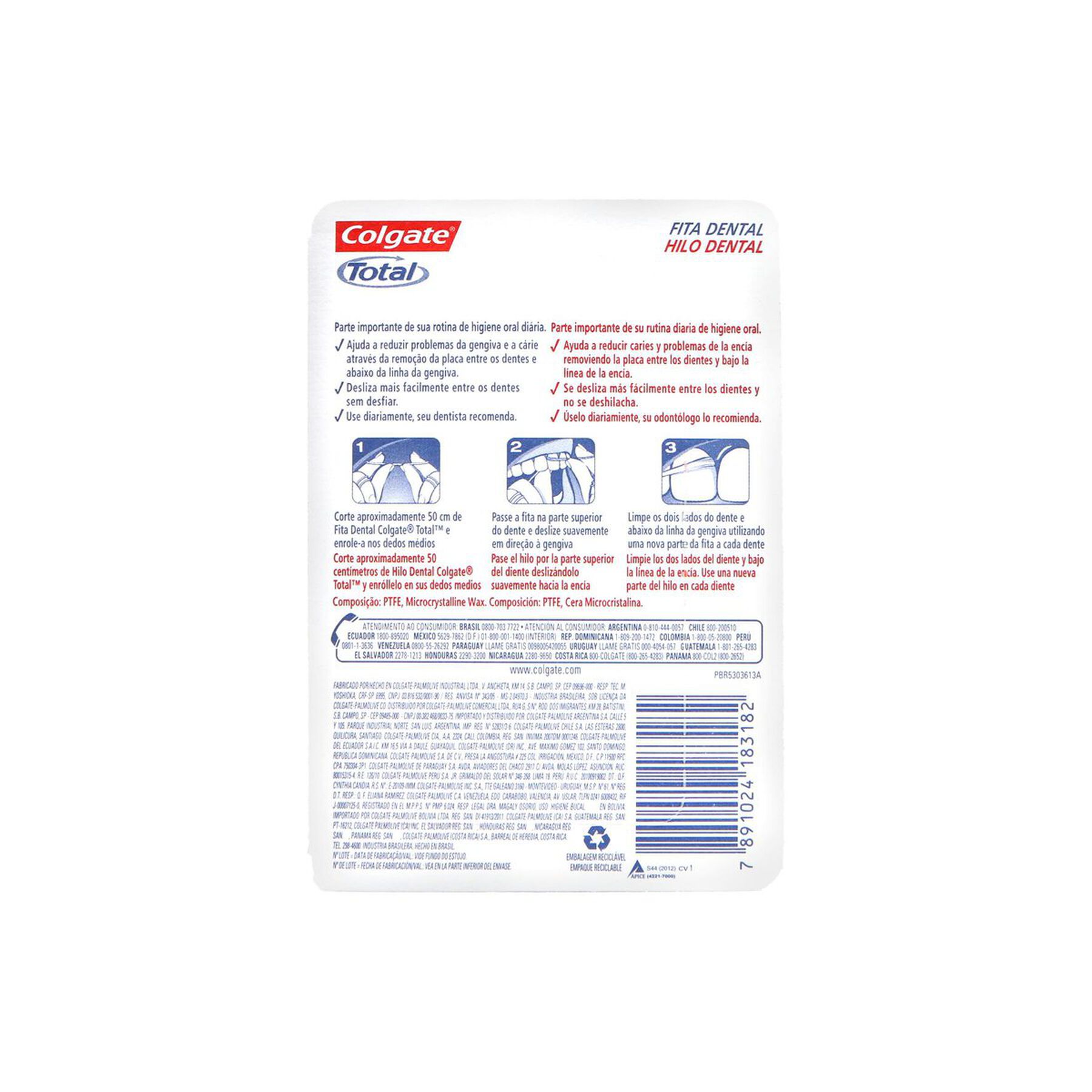 Fita Dental Encerada Colgate Total 25m