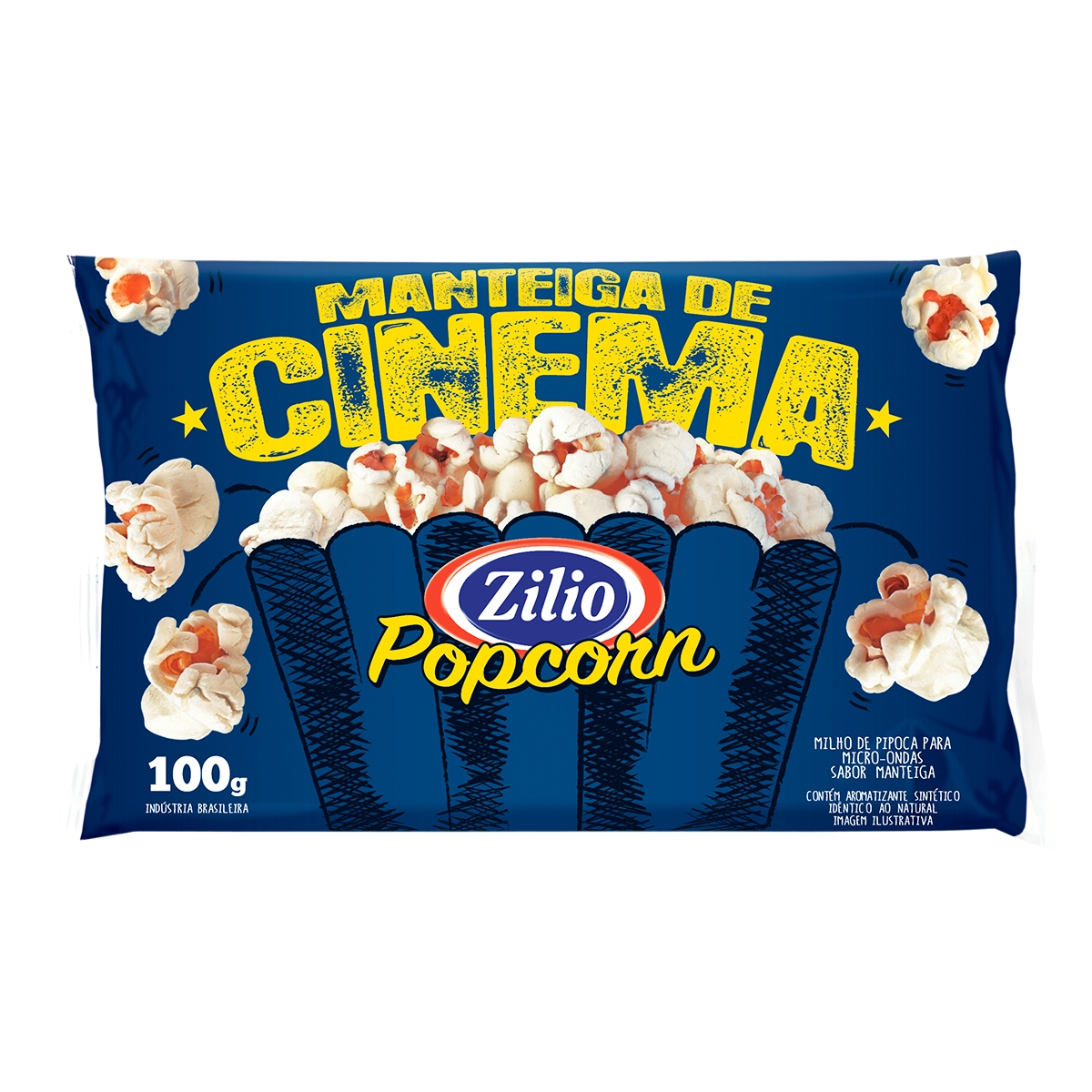 Pipoca para Micro-ondas Popcorn Manteiga de Cinema Zilio 100g