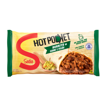 Burrito de Carne e Feijão Sadia Hot Pocket Pacote 112g