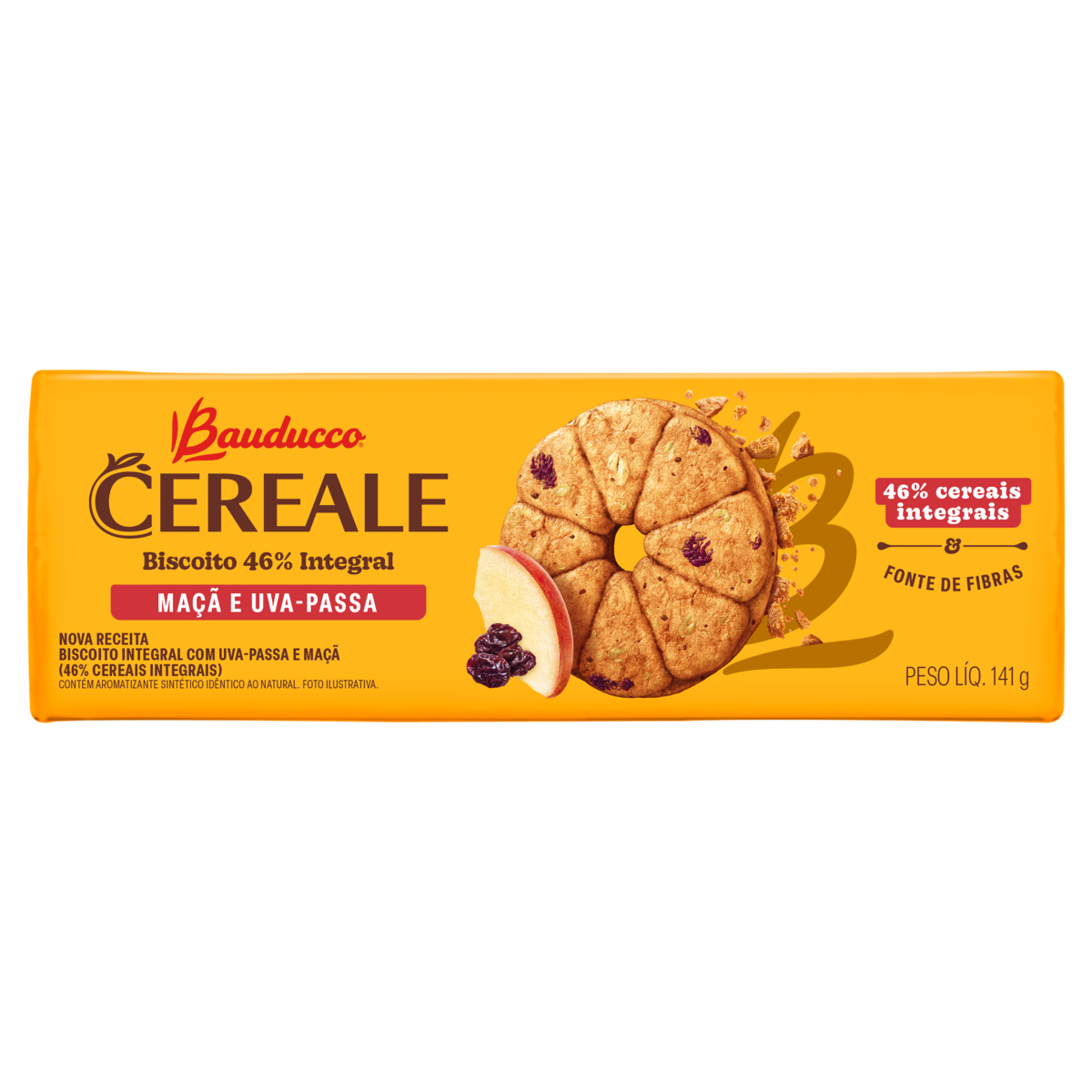 Biscoito Bauducco Cereale Ma&ccedil;&atilde; com Uva 141g