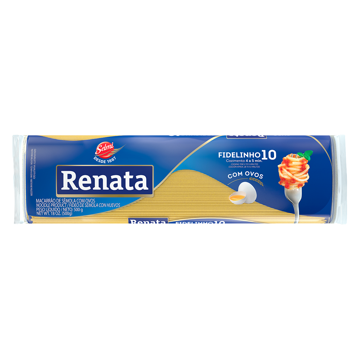 Macarr&atilde;o de S&ecirc;mola com Ovos Fidelinho 10 Renata Pacote 500g