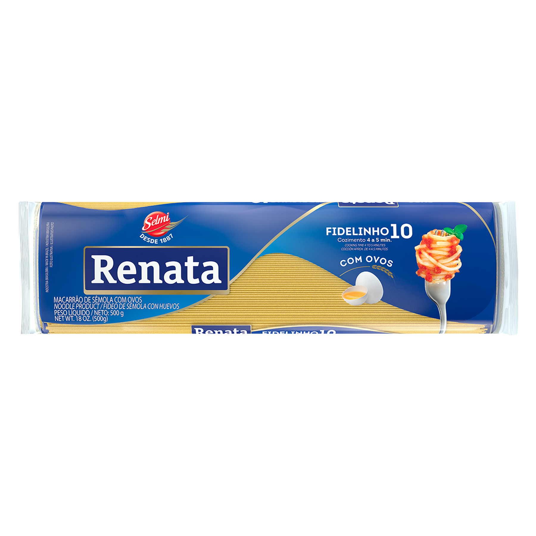 Macarrão de Sêmola com Ovos Fidelinho 10 Renata Pacote 500g