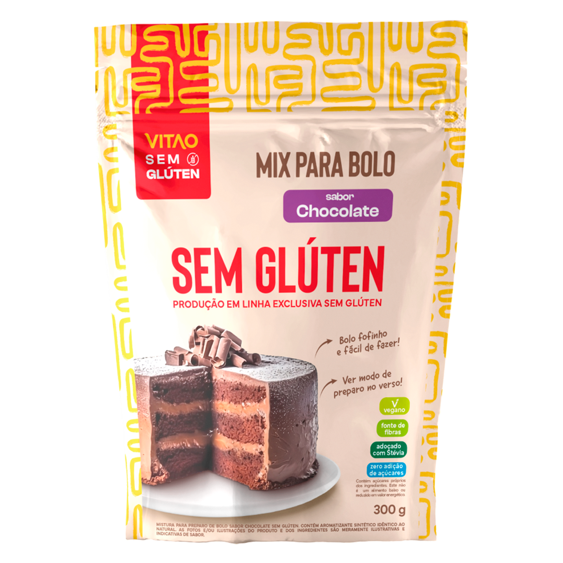 Mistura para Bolo Chocolate sem Glúten Vitao Pacote 400g