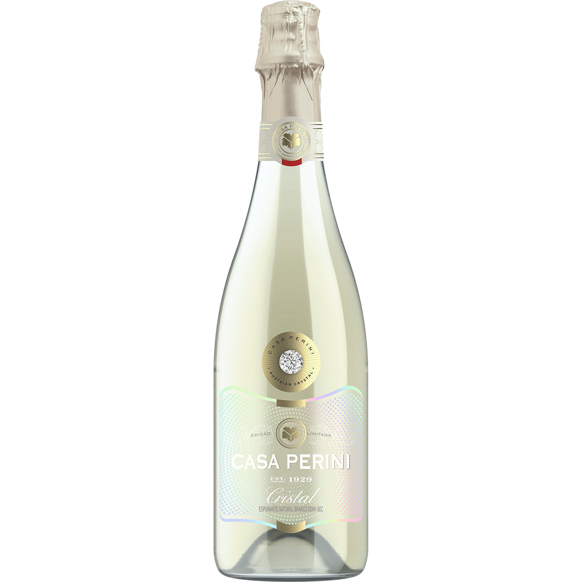 Espumante&nbsp;Branco Demi-Sec Cristal Casa Perini Garrafa 750ml
