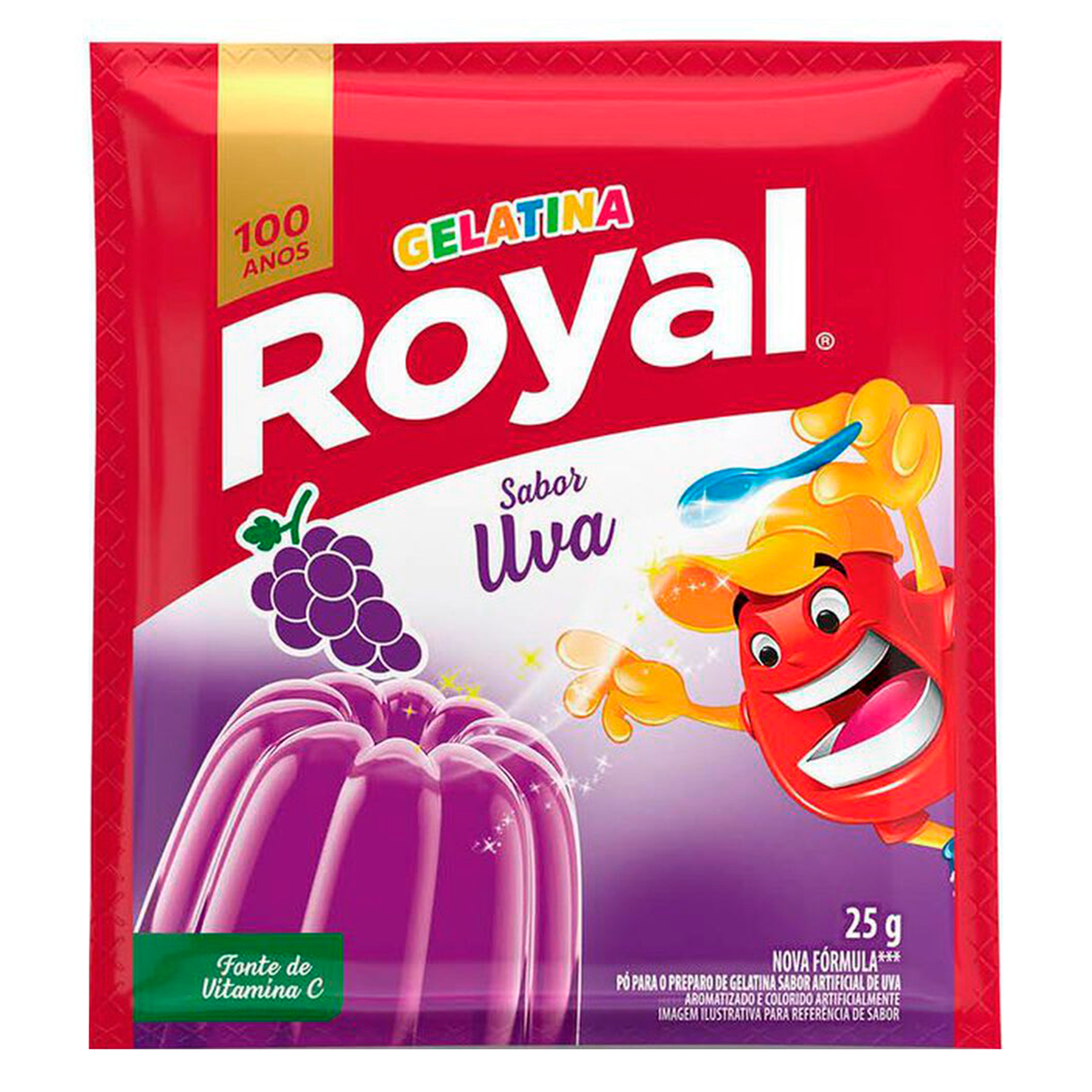 Gelatina em P&oacute; Uva Royal Pacote 25g&nbsp;
