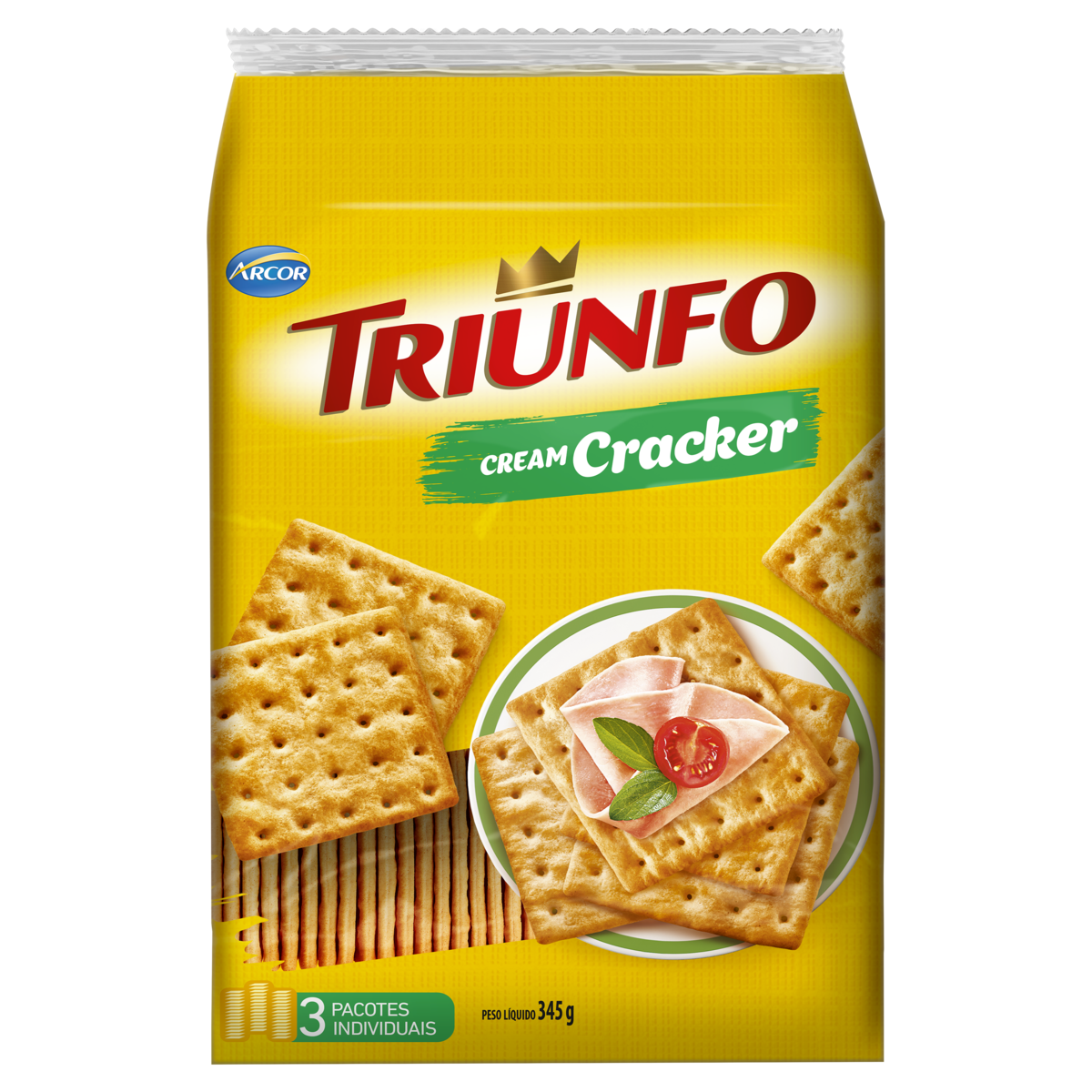 Biscoito Cream Cracker Triunfo Pacote 345g