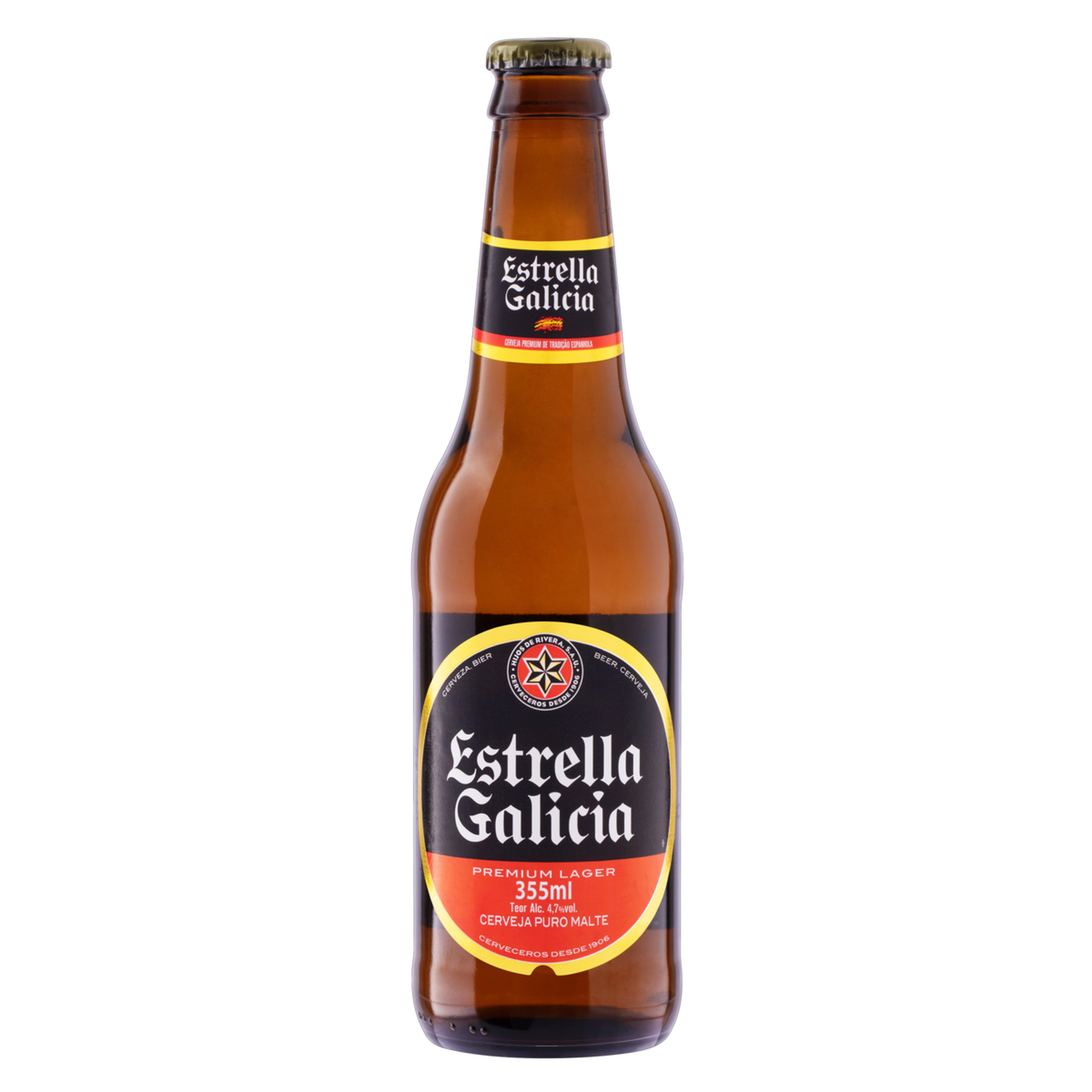 Cerveja Lager Premium Puro Malte Estrella Galicia Garrafa 355ml