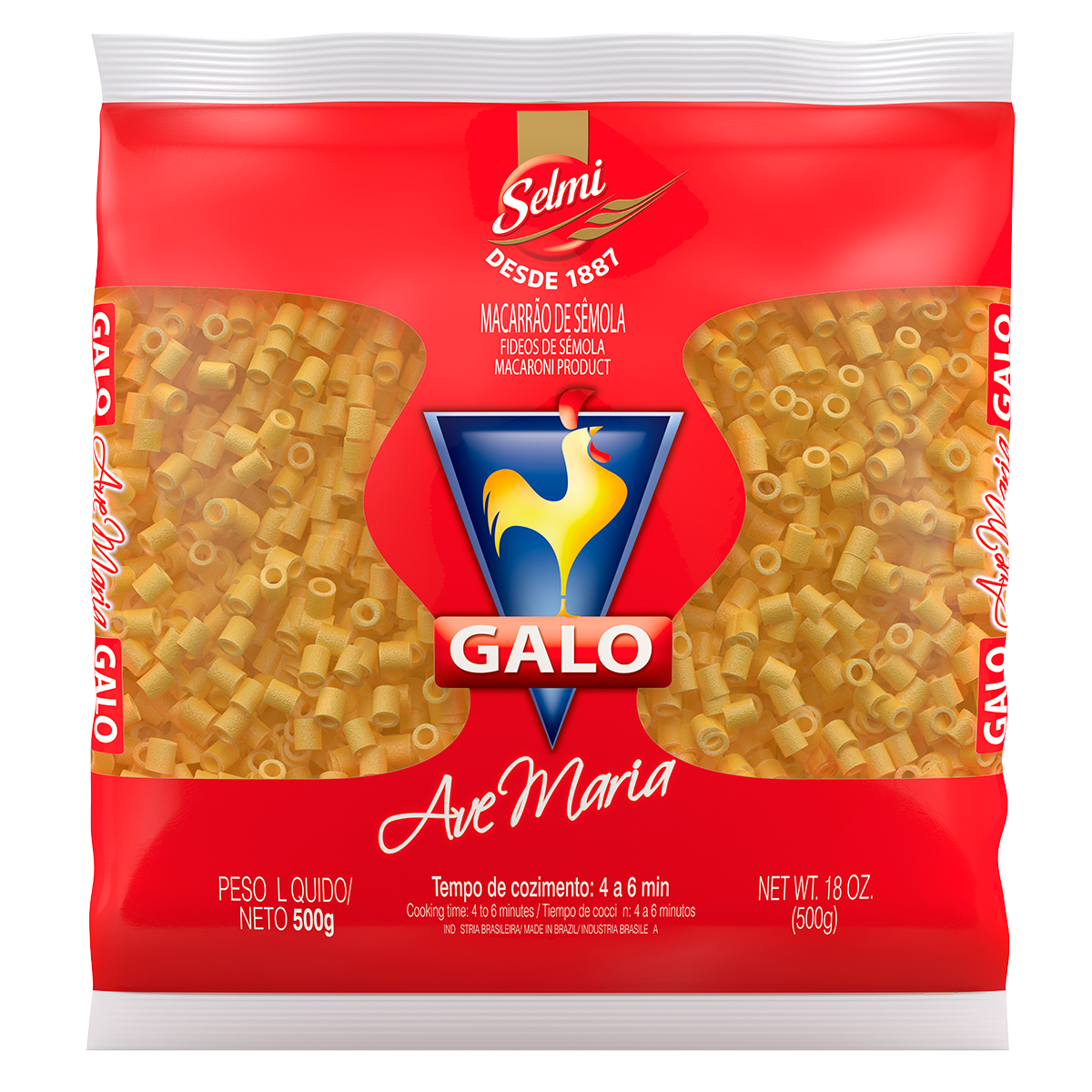 Macarr&atilde;o de S&ecirc;mola Ave Maria&nbsp;Galo Pacote 500g