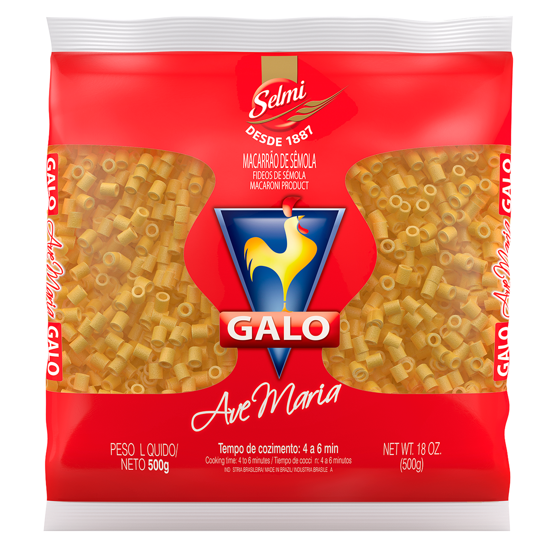 Macarr&atilde;o de S&ecirc;mola Ave Maria&nbsp;Galo Pacote 500g