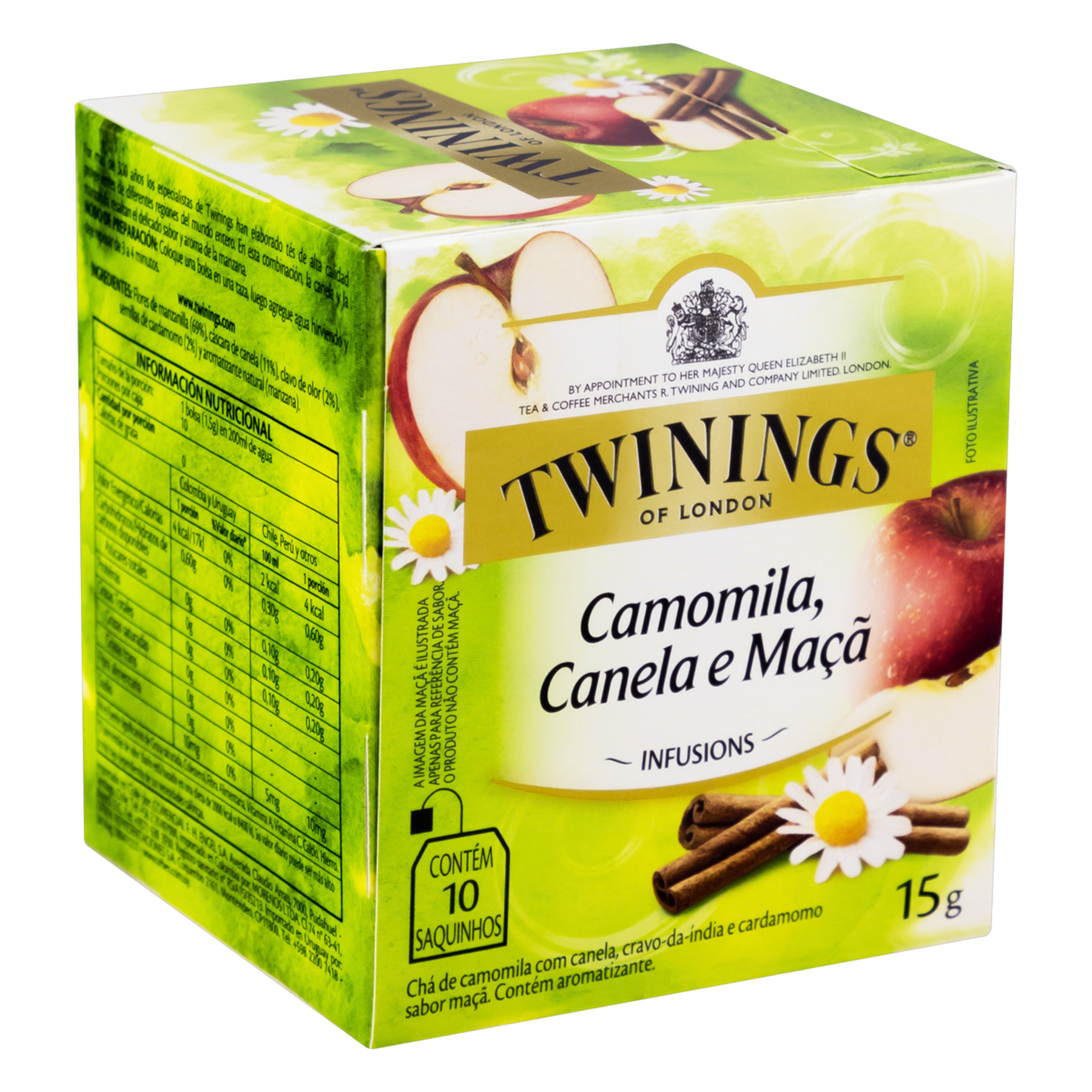 Ch&aacute; Twinings Camomila, Canela e Ma&ccedil;&atilde; 15g