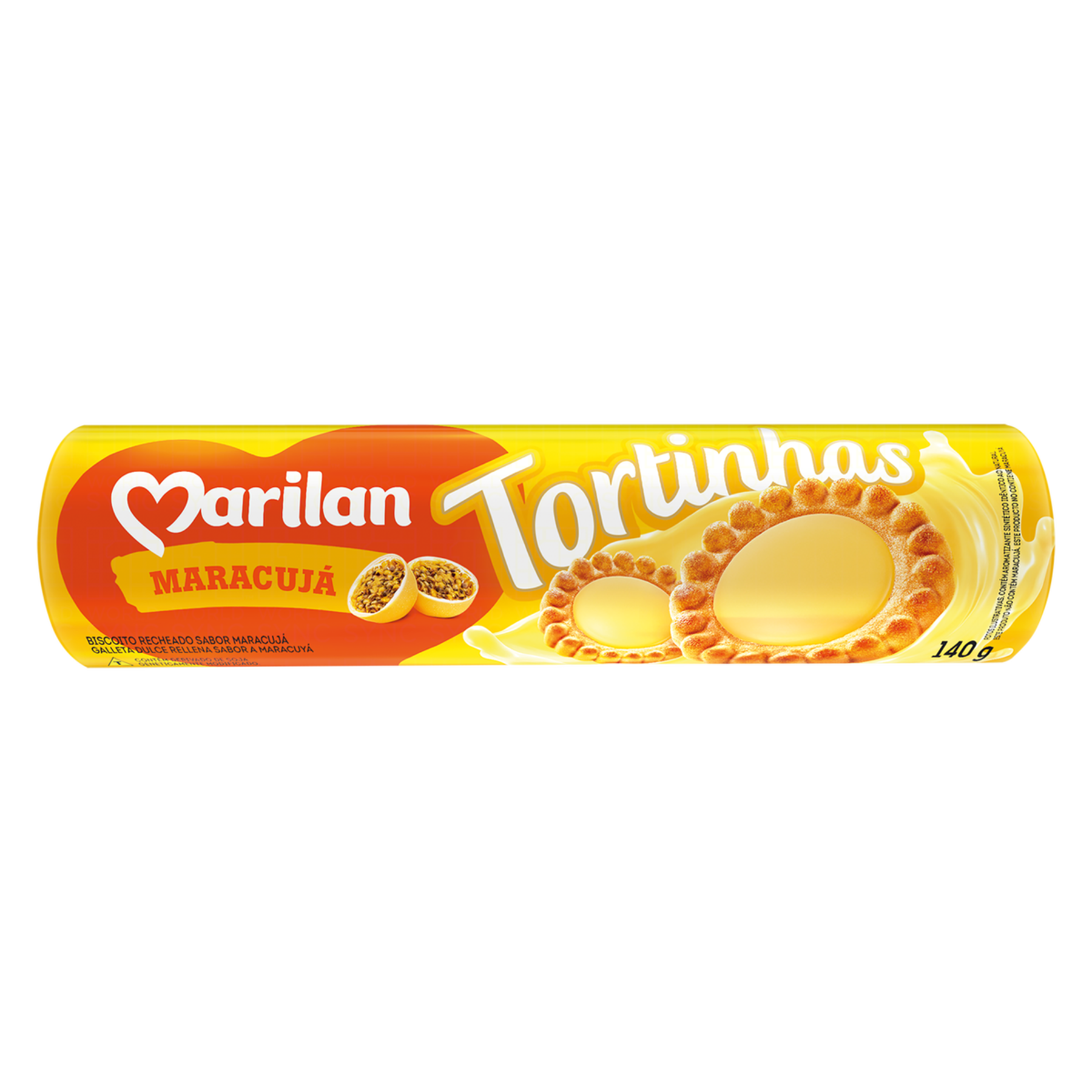 Biscoito Recheado Maracujá Tortinhas Marilan Pacote 140g