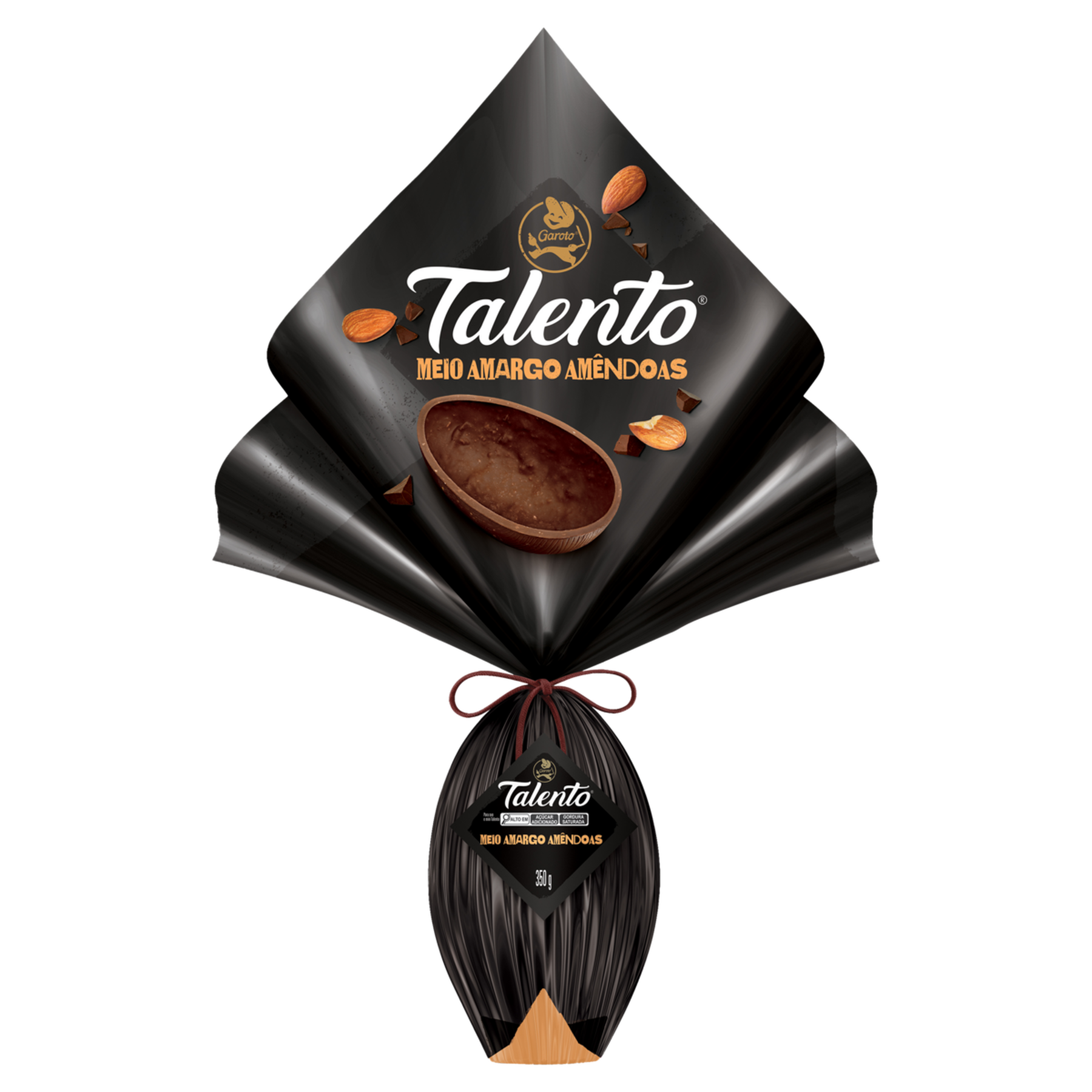 Ovo de Páscoa Meio Amargo Talento Amêndoas Garoto 350g
