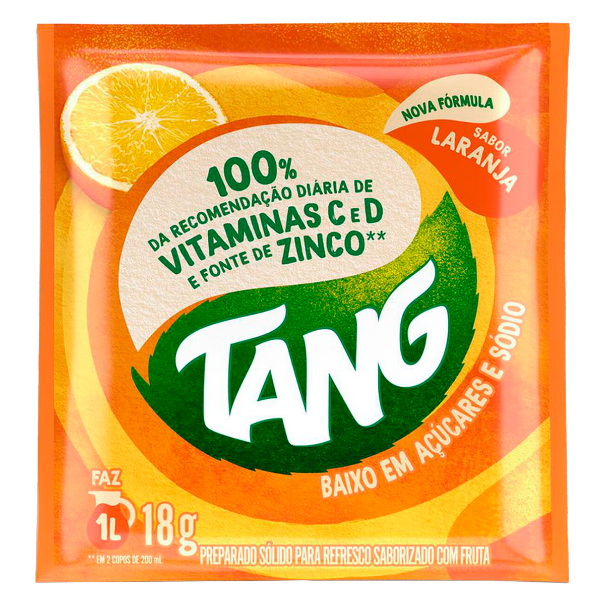 Refresco em P&oacute; Laranja Tang Pacote 18g