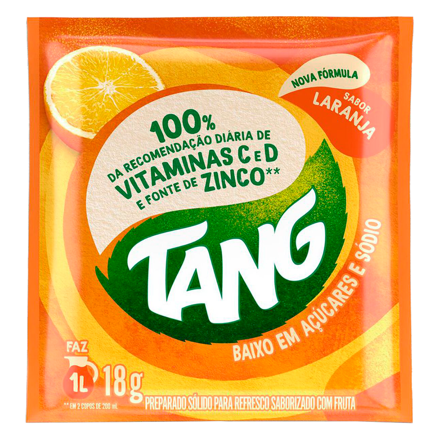 Refresco em P&oacute; Laranja Tang Pacote 18g