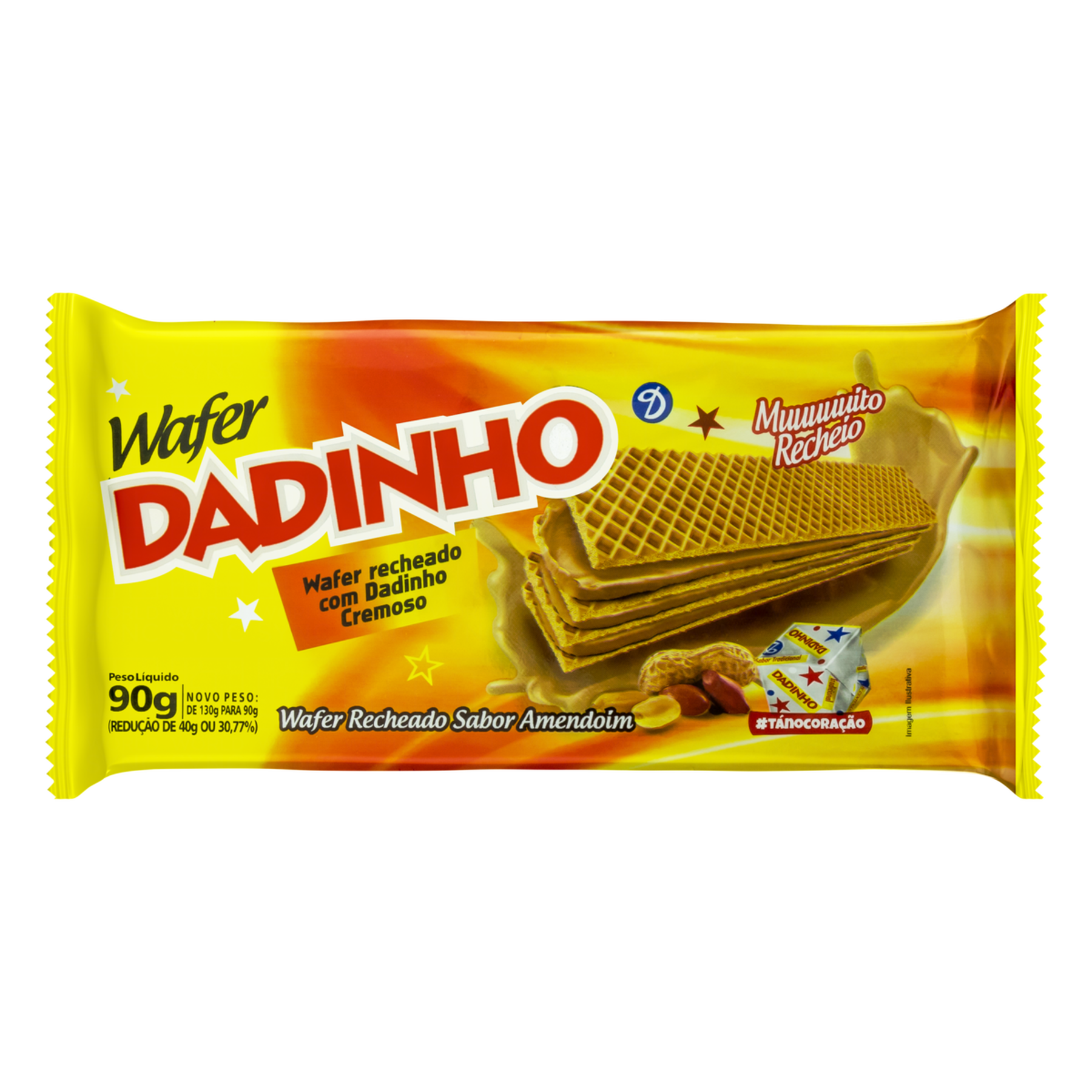 Biscoito Wafer Recheio Amendoim Dadinho Pacote 90g