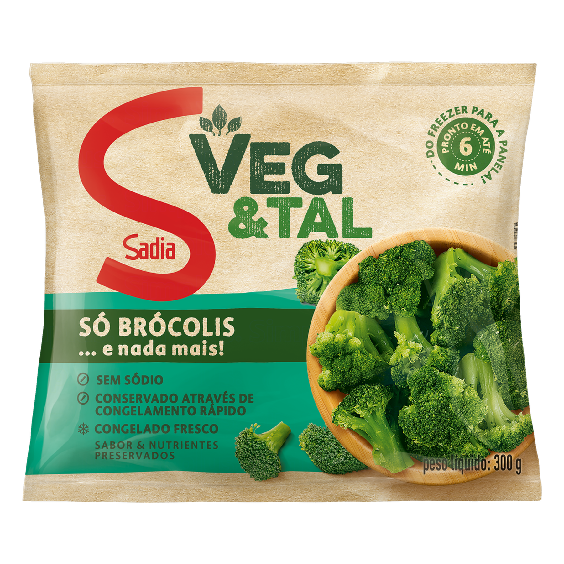 Br&oacute;colis Congelado Sadia Veg & Tal Pacote 300g&nbsp;