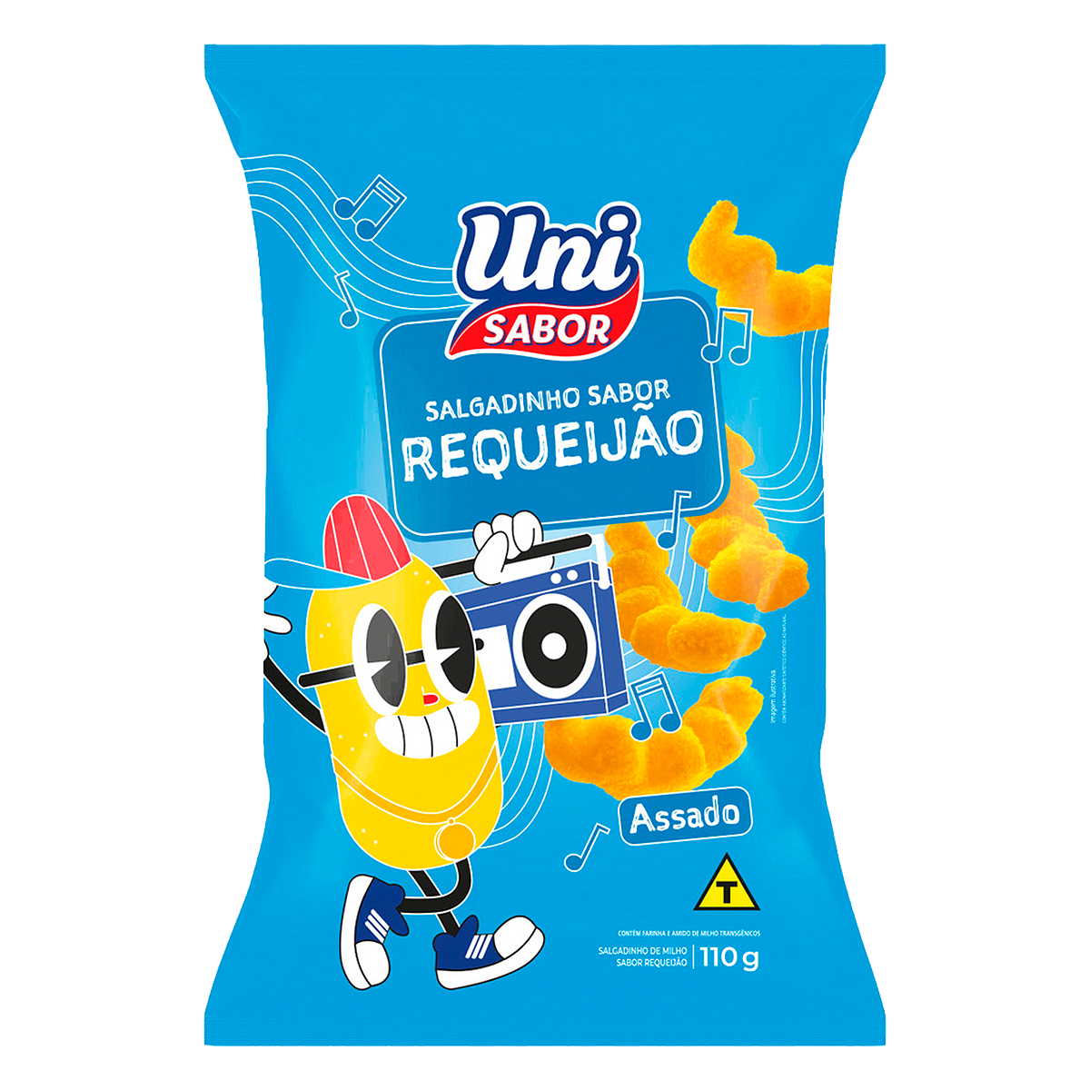 Salgadinho de Milho Requeij&atilde;o Uni Sabor Pacote 110g