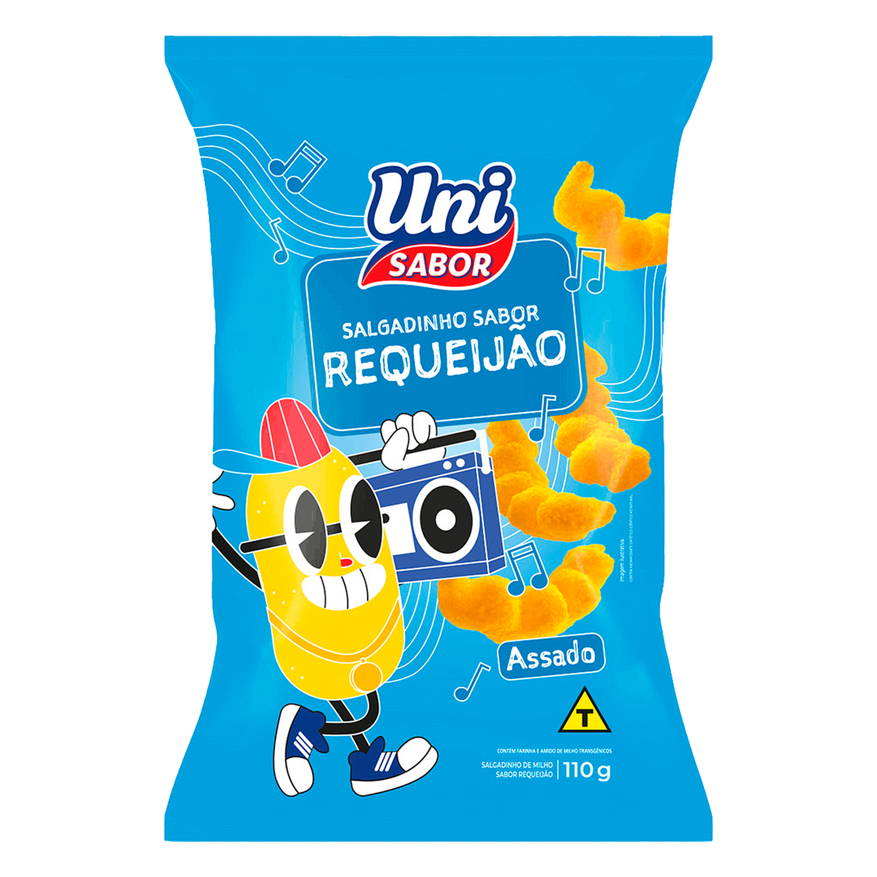Salgadinho de Milho Requeijão Uni Sabor Pacote 110g