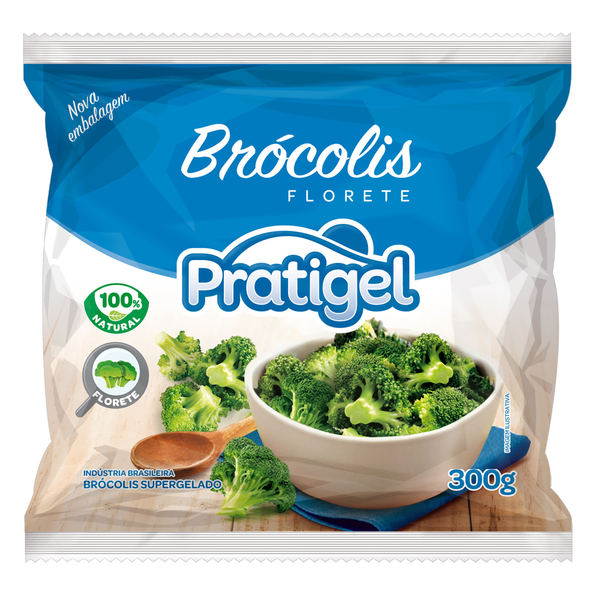 Br&oacute;colis Florete Supergelado Pratigel Pacote 300g