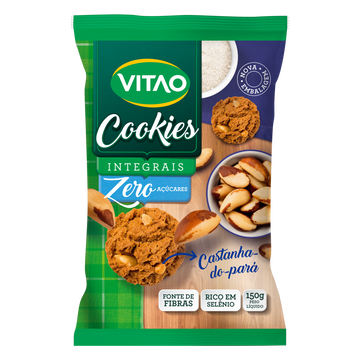 Biscoito Cookie Integral Castanha-do-Pará Vitao Pacote 150g
